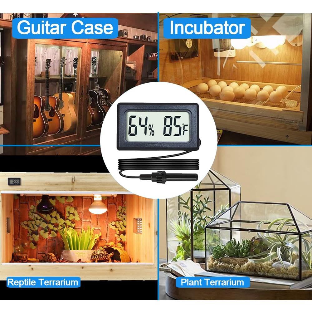 Paquete de 4 Termómetros Higrómetros Digitales Veanic