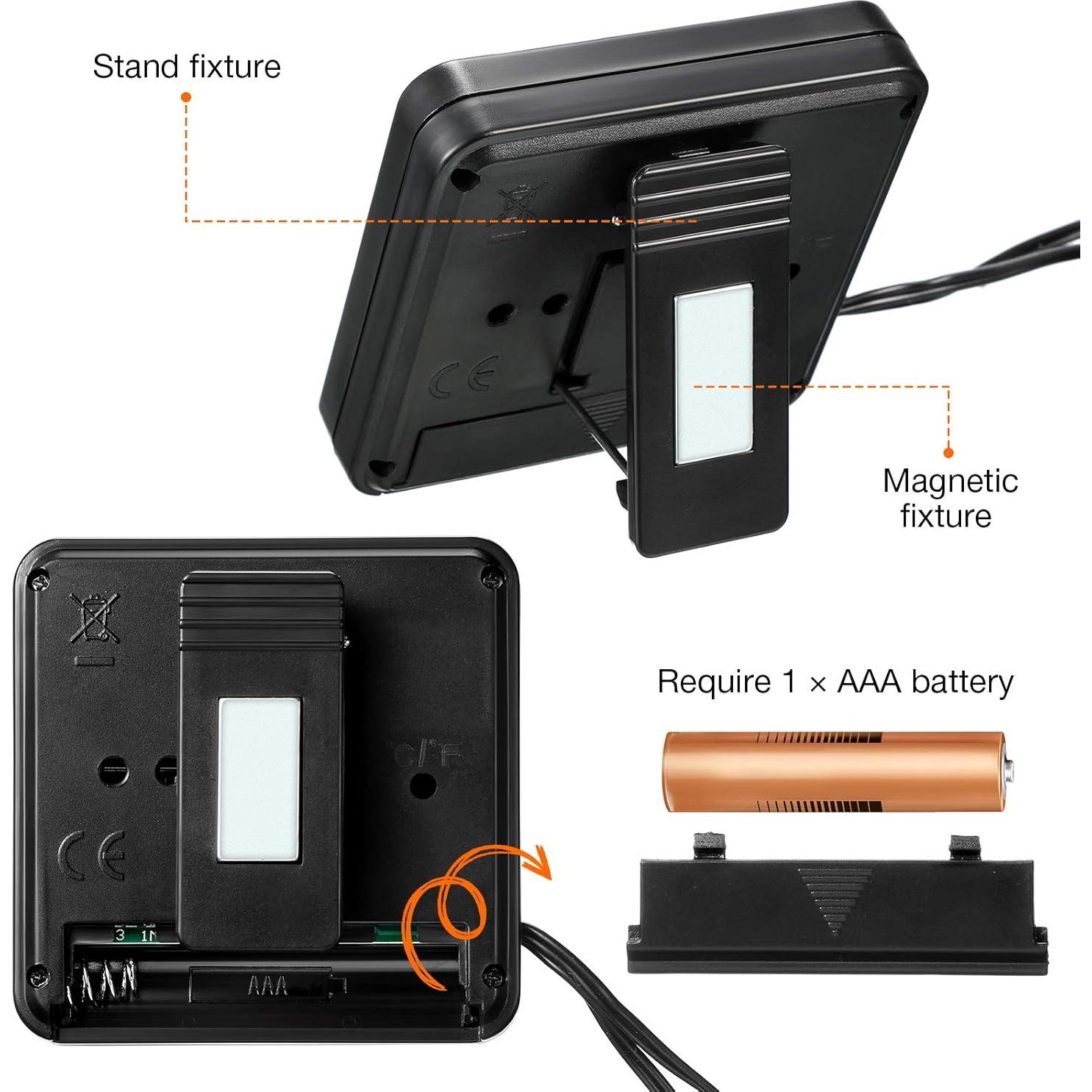Termómetro Digital para Reptiles Weewooday - 2 Piezas con Medidor de Humedad