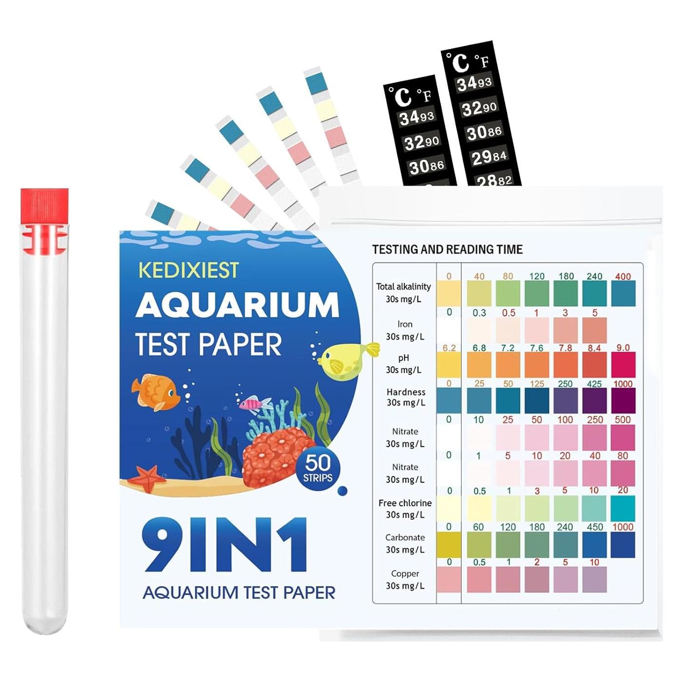 Kit de Prueba de Agua 9-en-1 Kedixiest - 50 Tiras + Termómetros