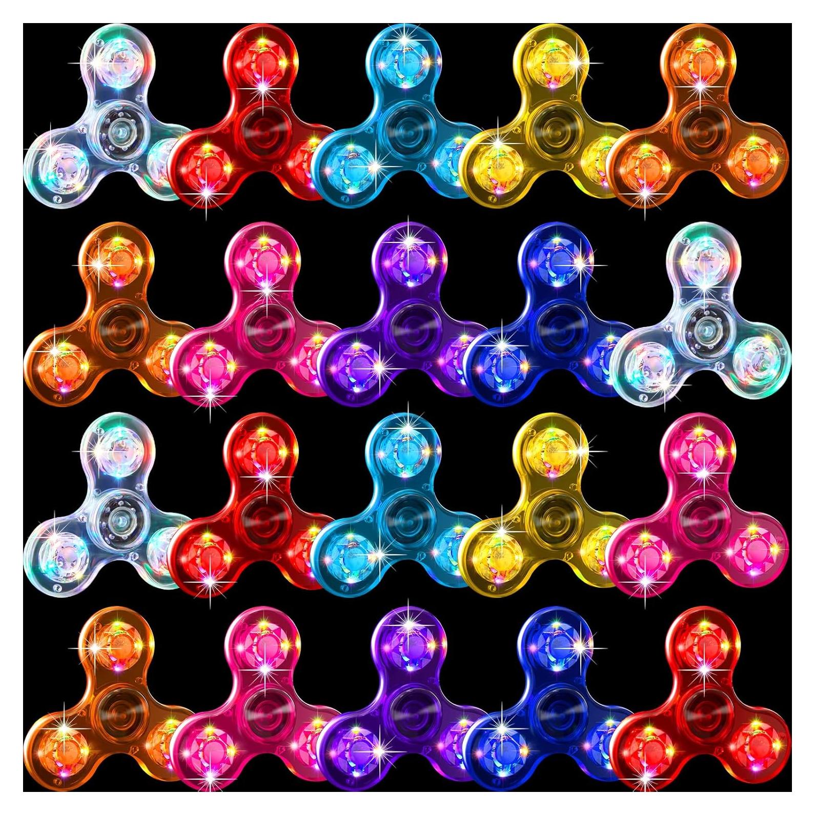 20 Spinners Fidget Iluminados Lewtemi 7.6 cm para Fiesta