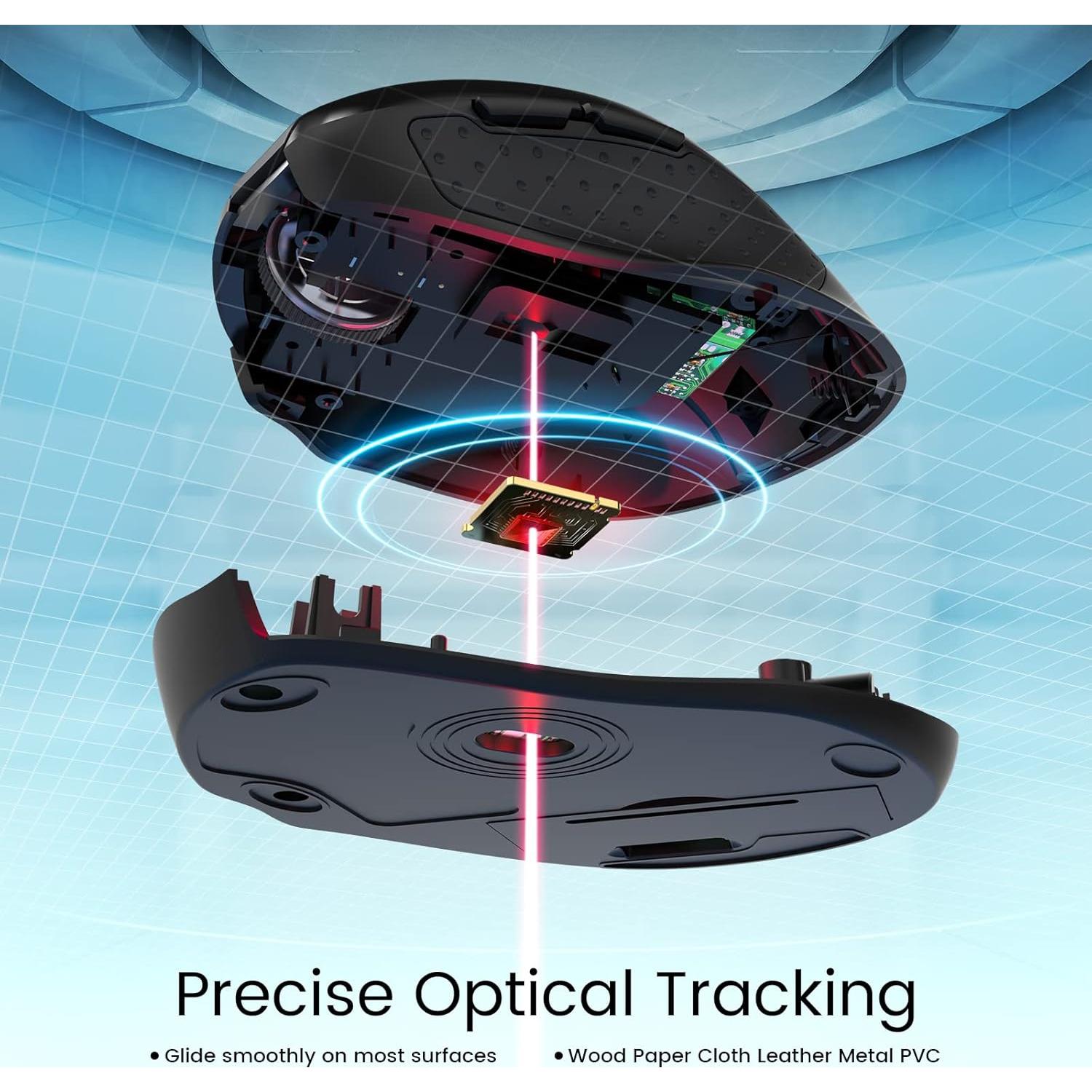 Ratón Inalámbrico HOTWEEMS D-09 USB Ergonómico 2400 DPI Negro