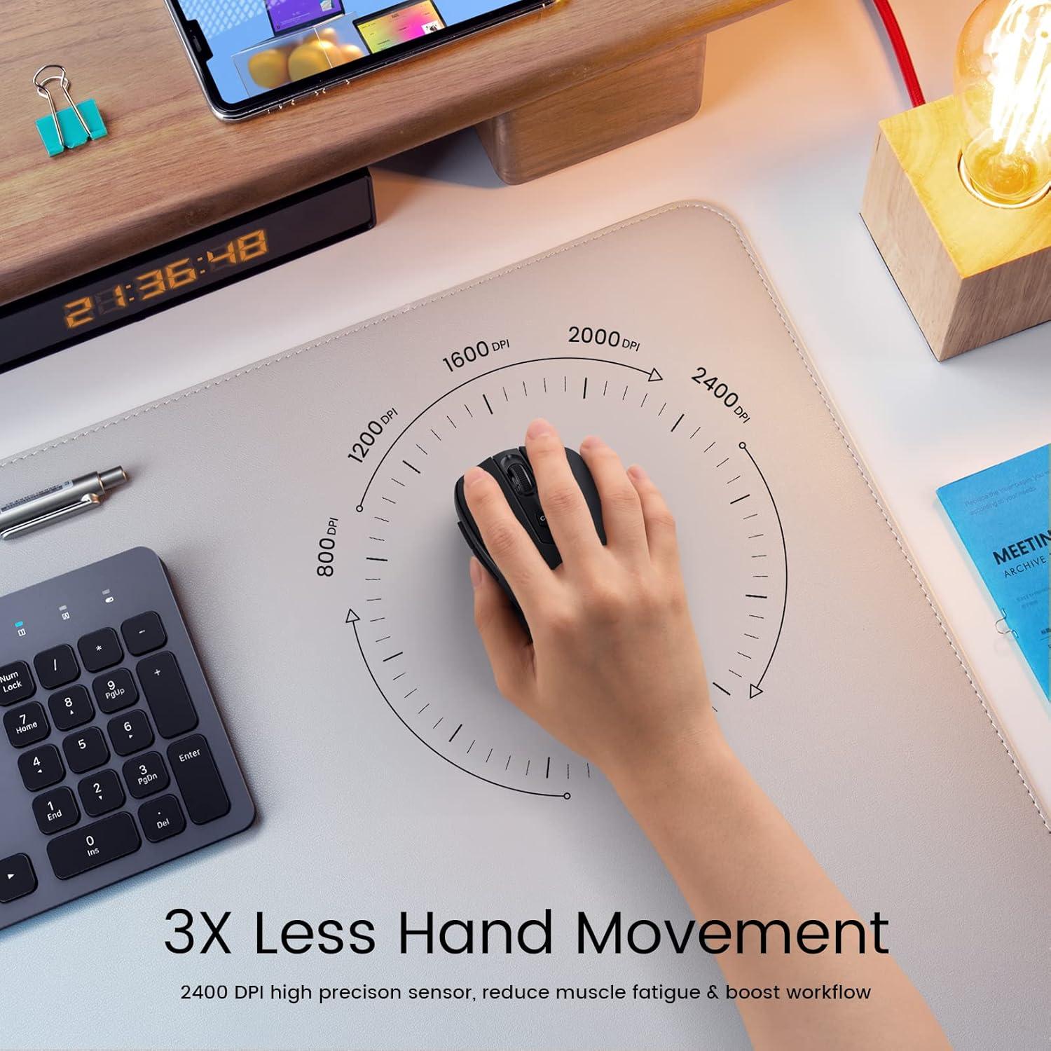 Ratón Inalámbrico HOTWEEMS D-09 USB Ergonómico 2400 DPI Negro