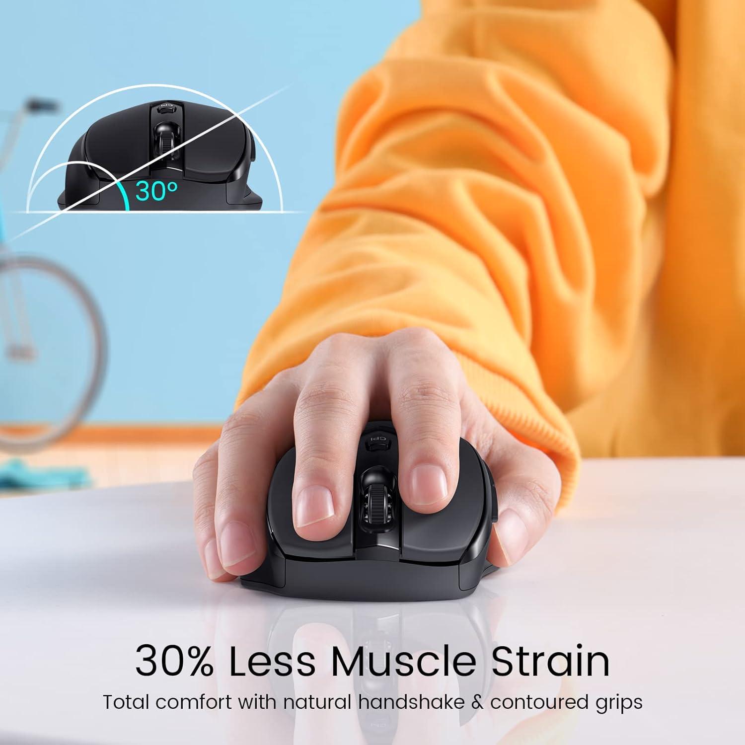 Ratón Inalámbrico HOTWEEMS D-09 USB Ergonómico 2400 DPI Negro