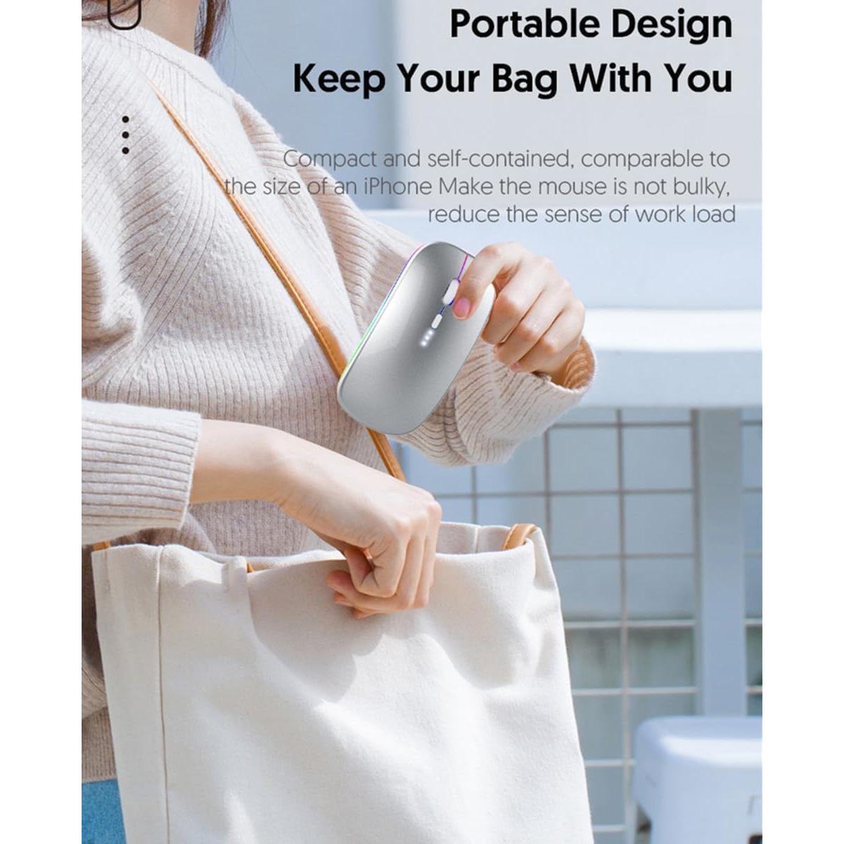 Ratón Inalámbrico Bluetooth Recargable Lakko WBA11 Plata