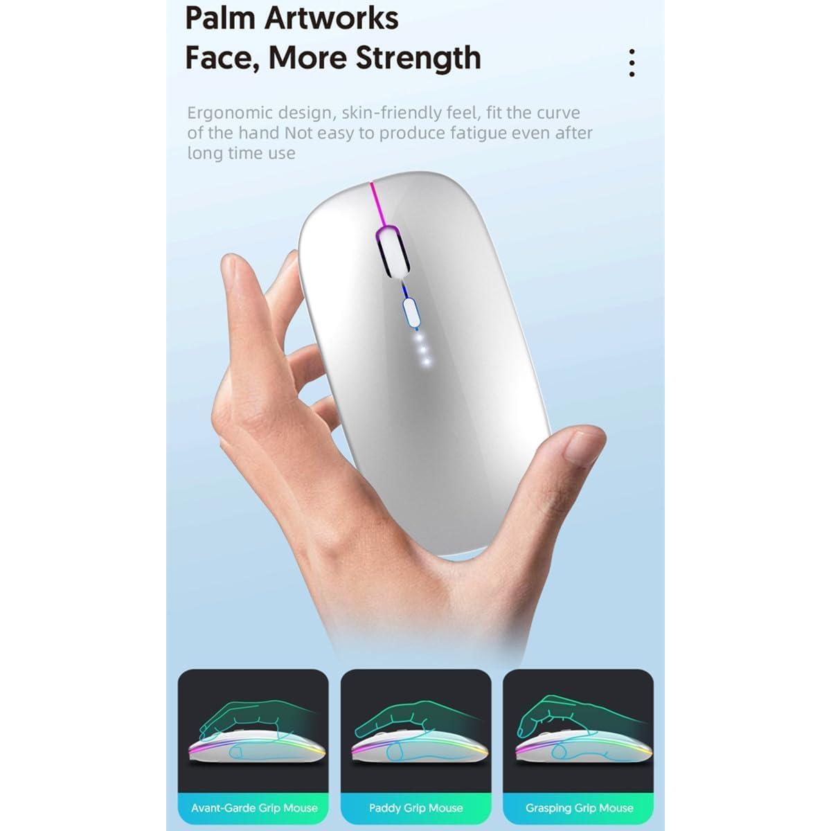 Ratón Inalámbrico Bluetooth Recargable Lakko WBA11 Plata