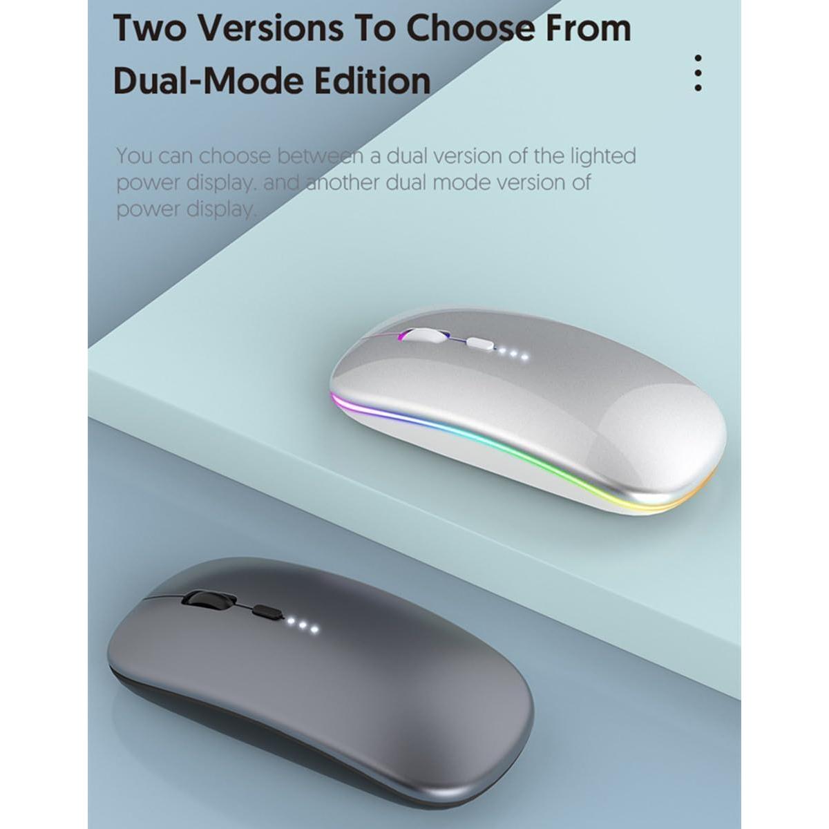 Ratón Inalámbrico Bluetooth Recargable Lakko WBA11 Plata