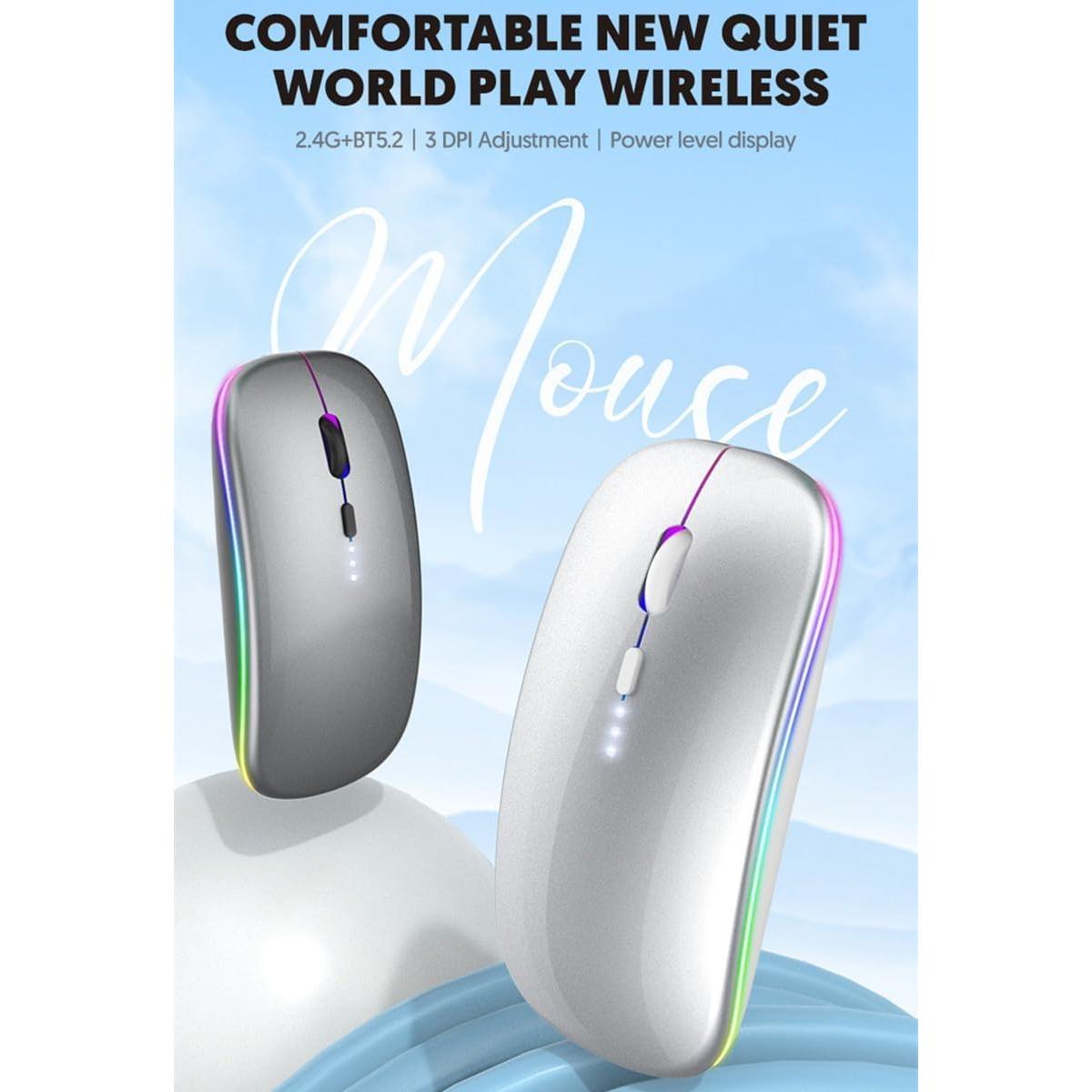 Ratón Inalámbrico Bluetooth Recargable Lakko WBA11 Plata