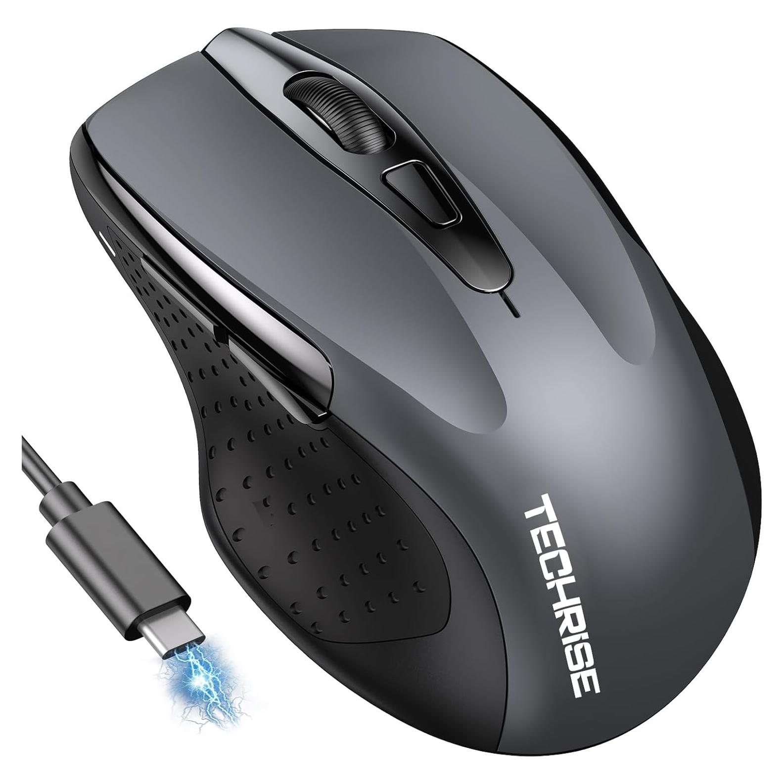 Ratón Inalámbrico Recargable TechRise TR-MS317 4800 DPI Gris