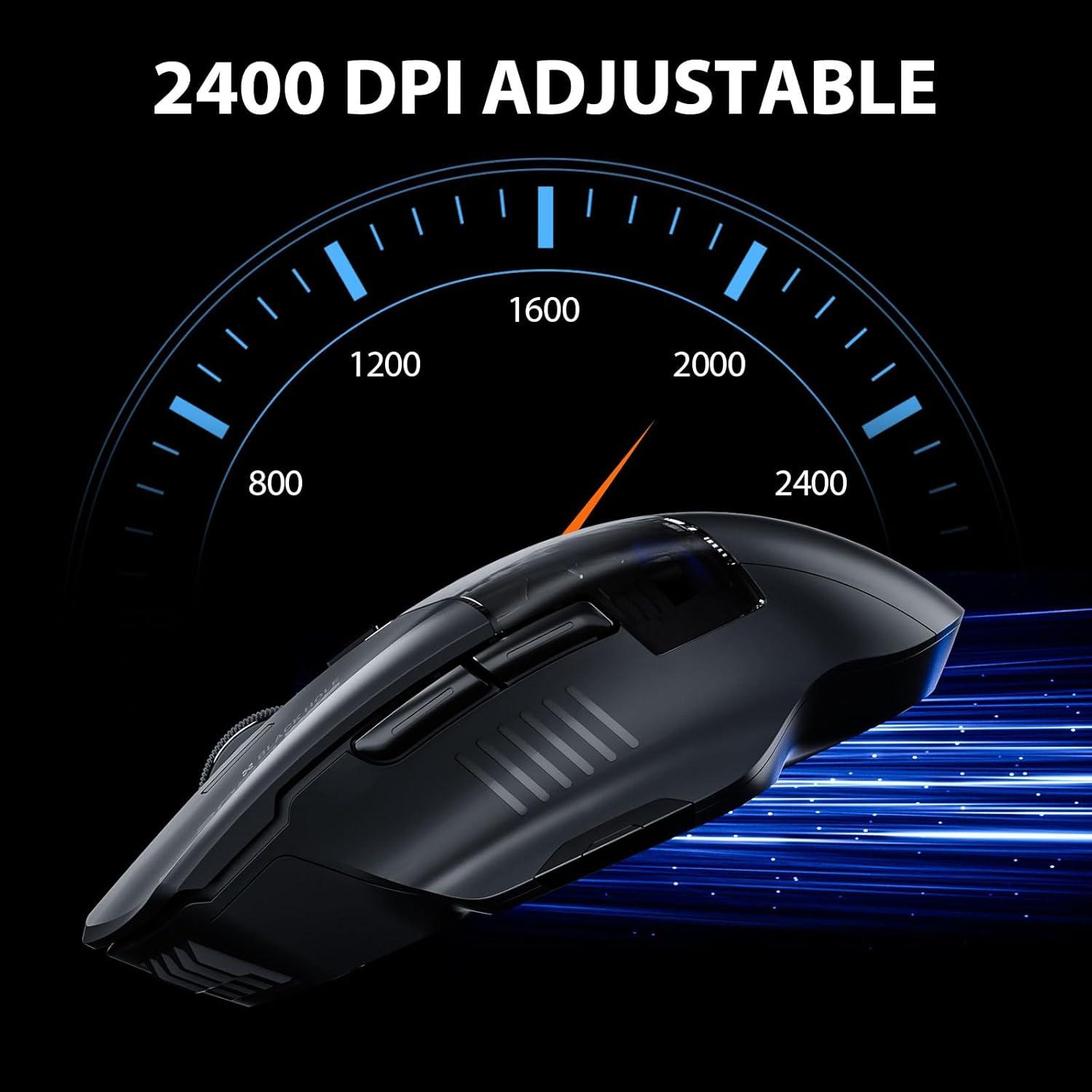 Ratón Inalámbrico INPHIC A9 Explorer RGB 2400 DPI Carga Tipo-C