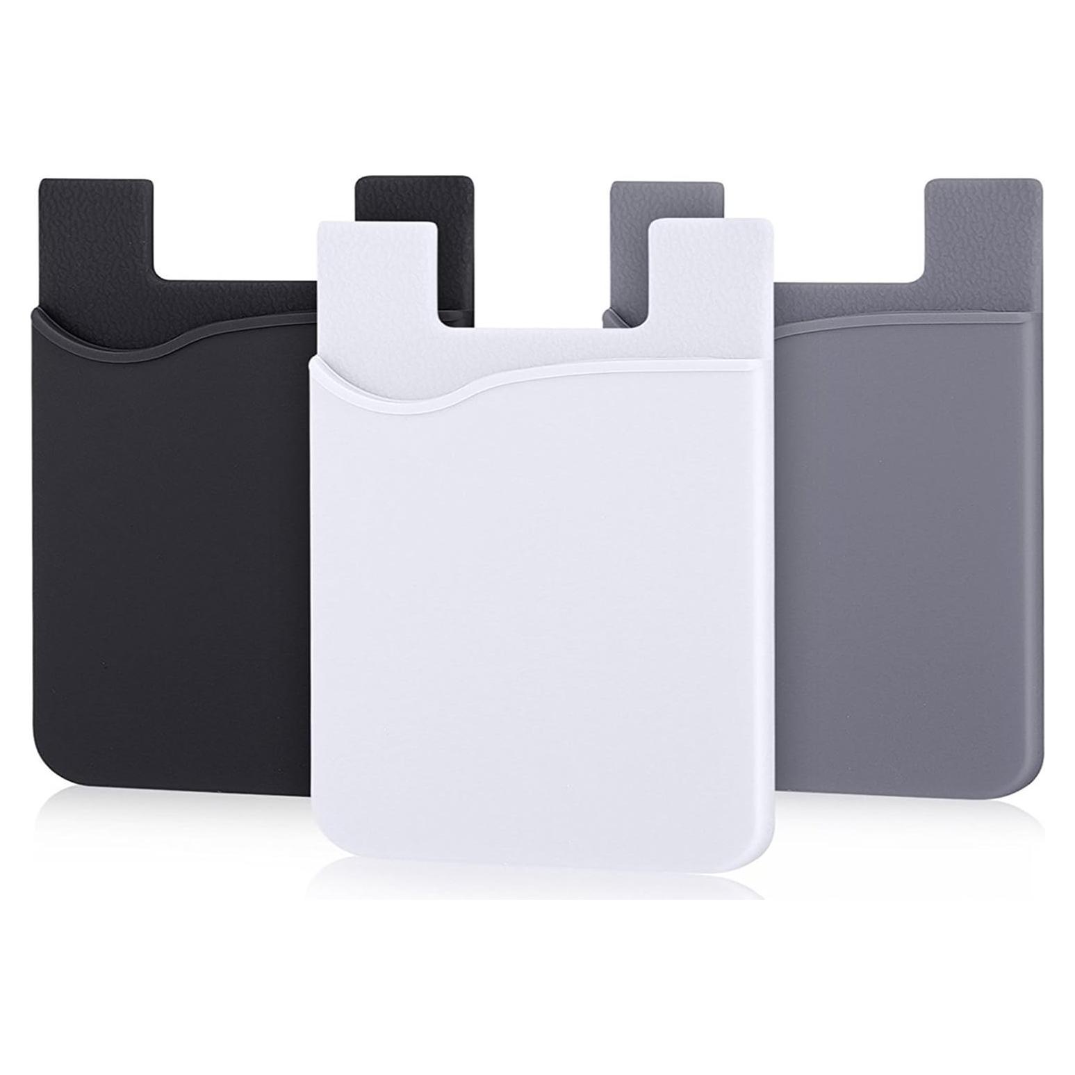 Cartera Adhesiva para Teléfono AgentWhite, Gris/Negro/Blanco