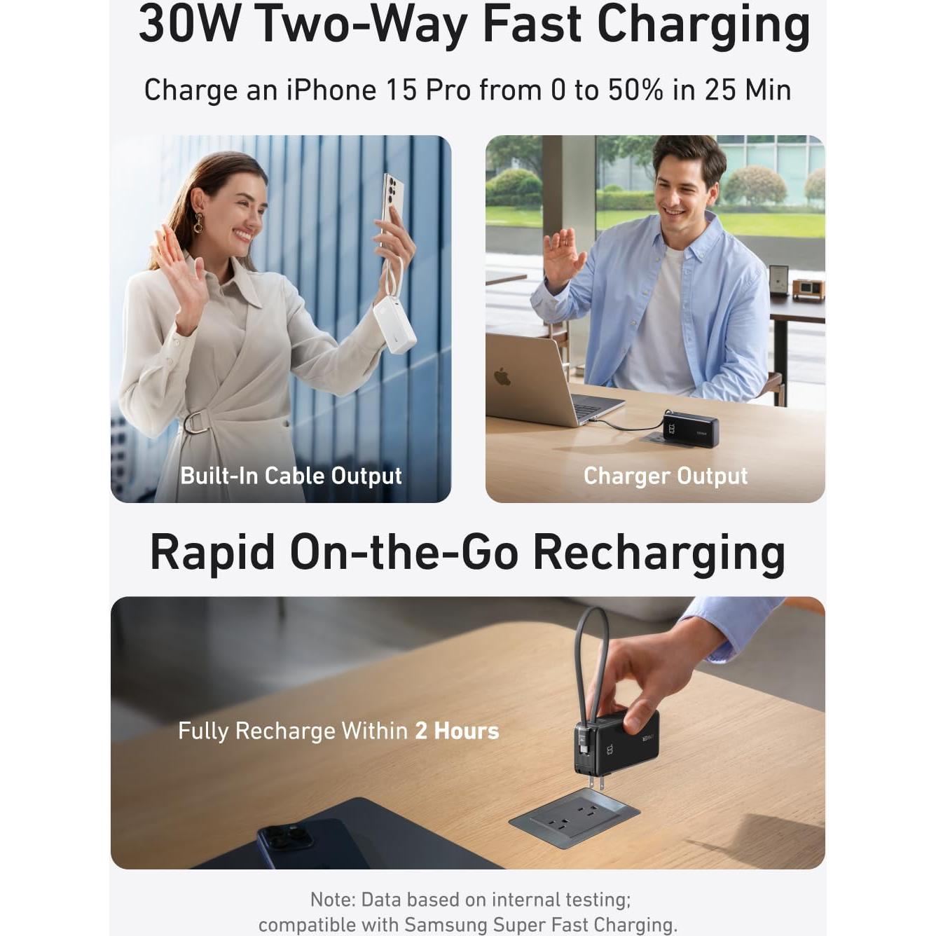 Cargador Portátil Anker 3-en-1 10,000mAh USB-C Plegable