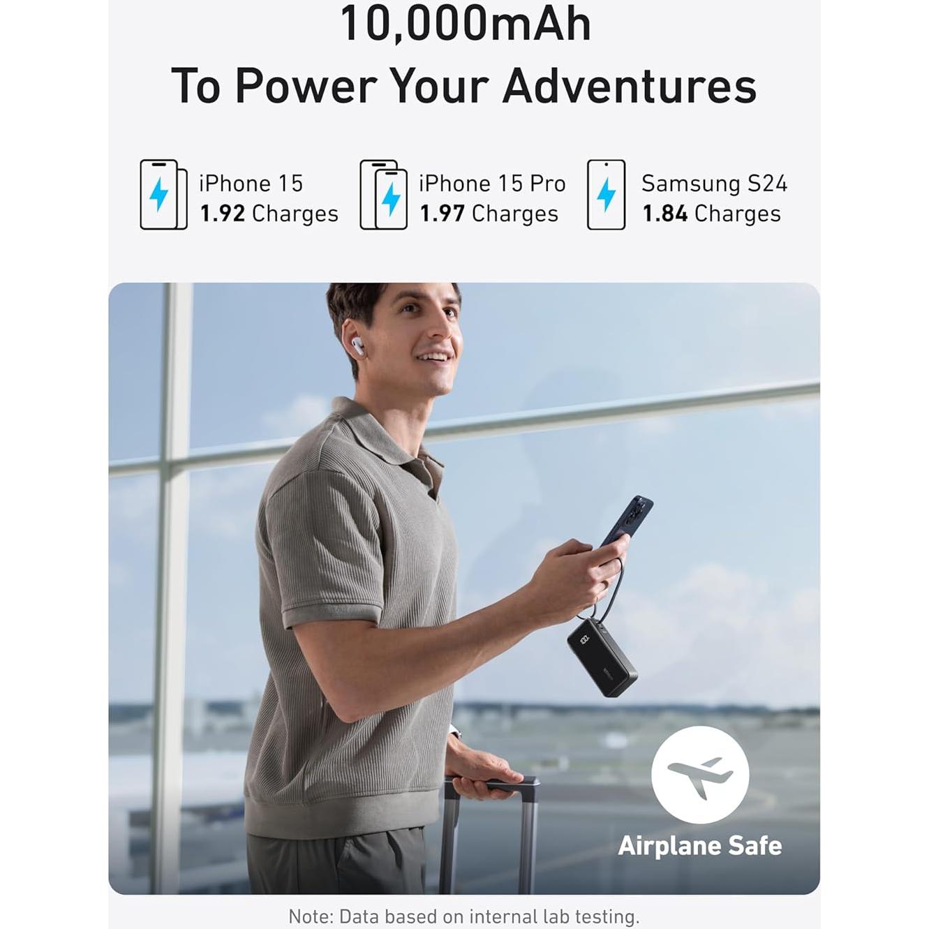 Cargador Portátil Anker 3-en-1 10,000mAh USB-C Plegable