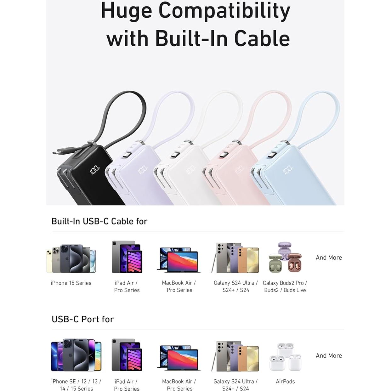 Cargador Portátil Anker 3-en-1 10,000mAh USB-C Plegable