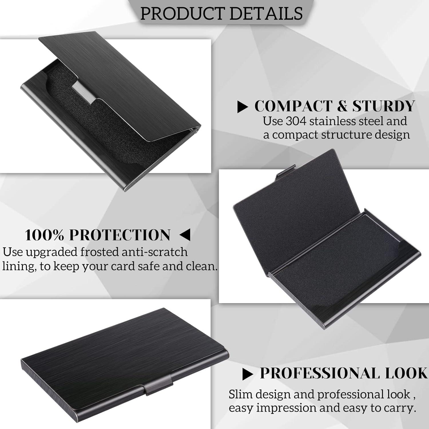 Estuche de Tarjetas de Negocios DMFLY Acero Inoxidable Negro