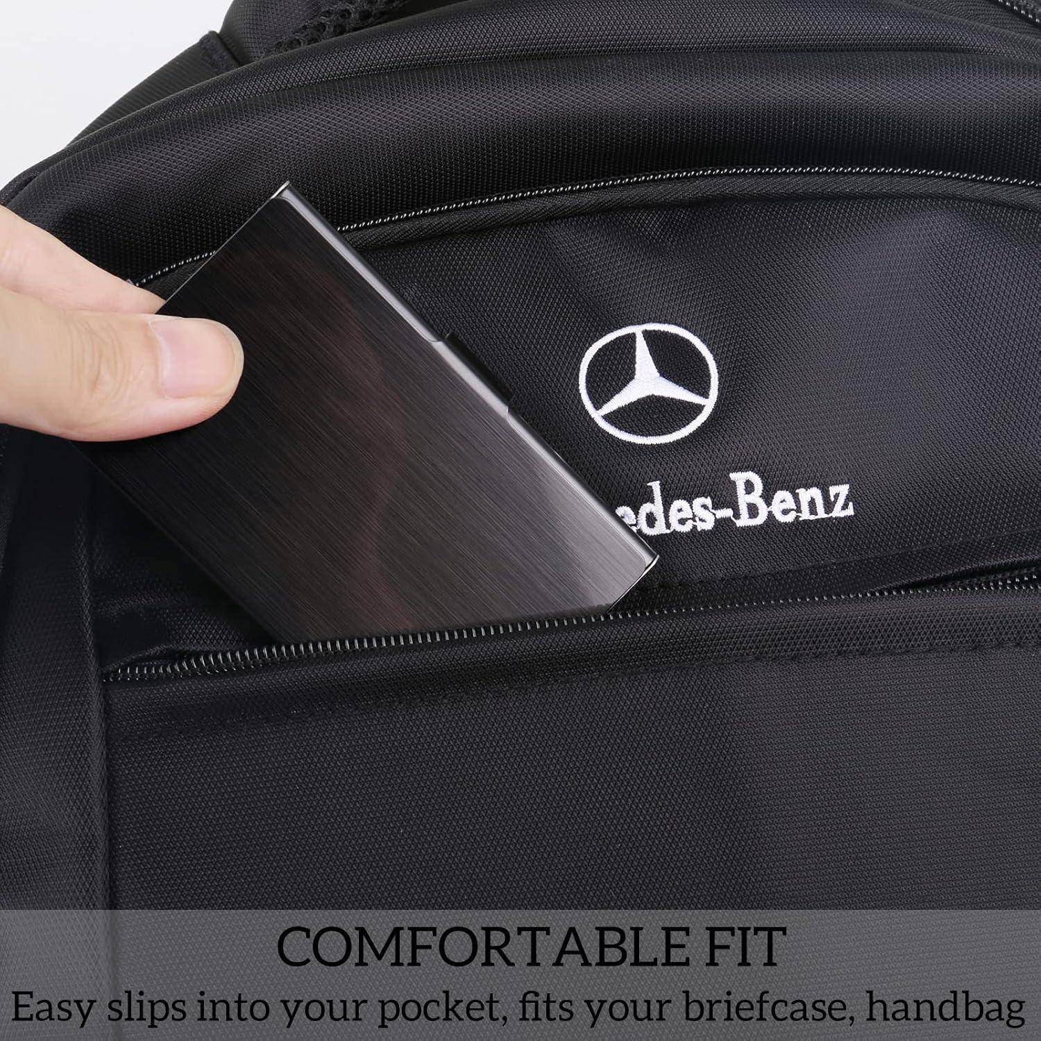 Estuche de Tarjetas de Negocios DMFLY Acero Inoxidable Negro