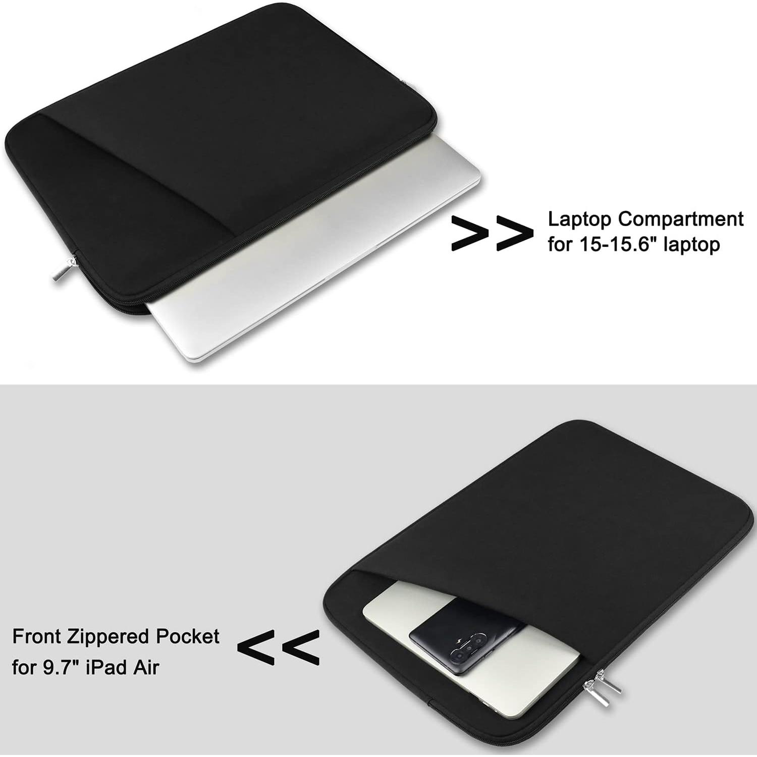 Funda para Laptop Askuko 15.6" Negra, Acolchada y Ligera