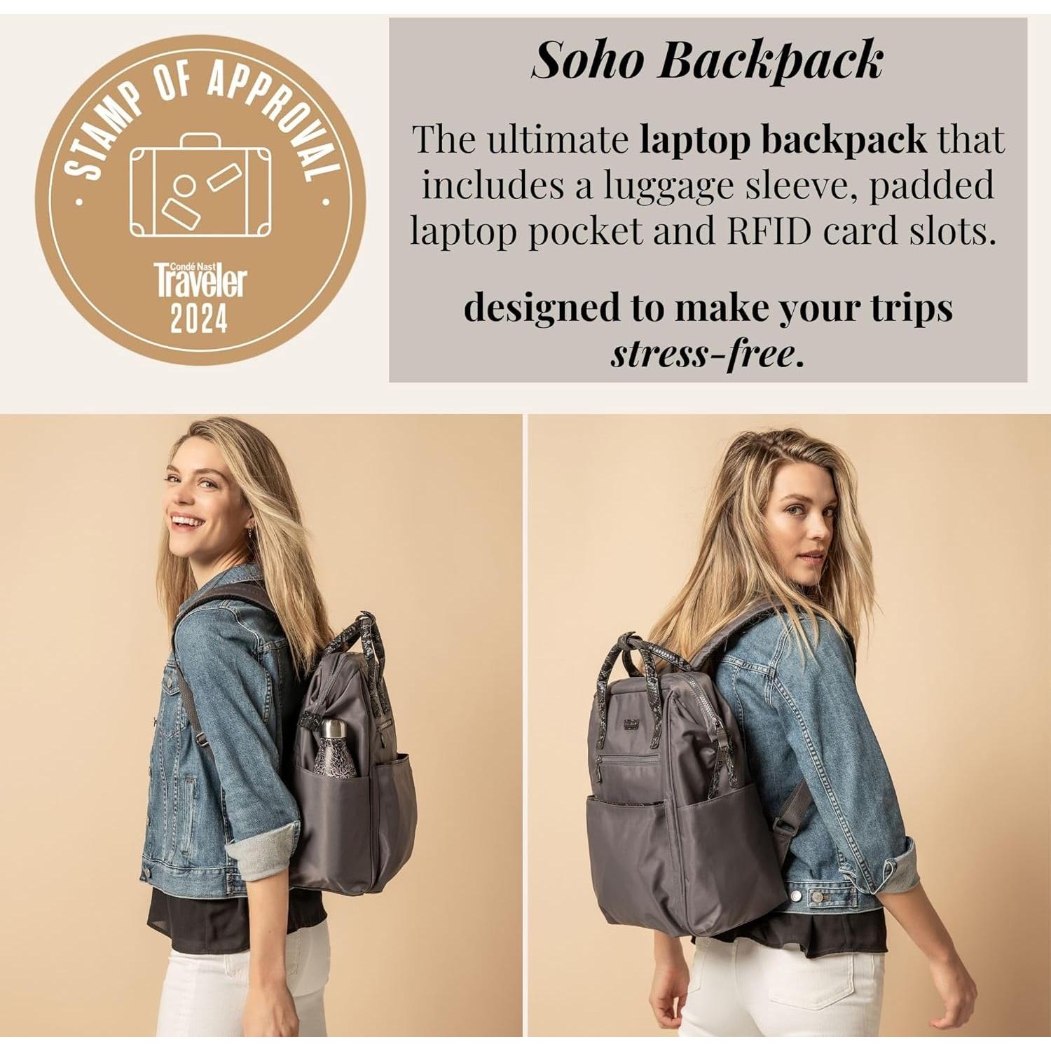 Mochila Baggallini Soho para Laptop Resistente al Agua 0.9kg