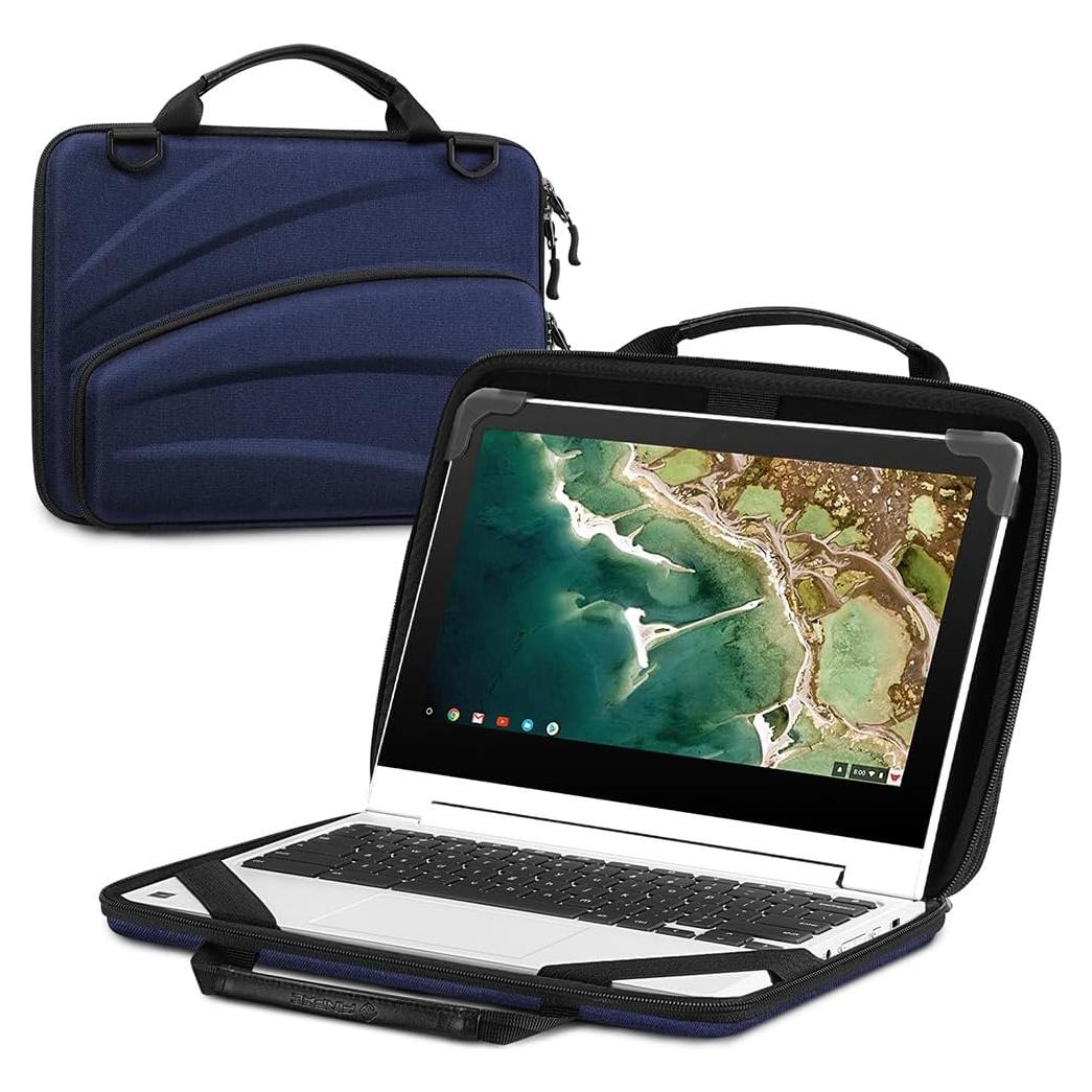 Funda para Chromebook Fintie 11-11.6" Azul Marino con Bandolera