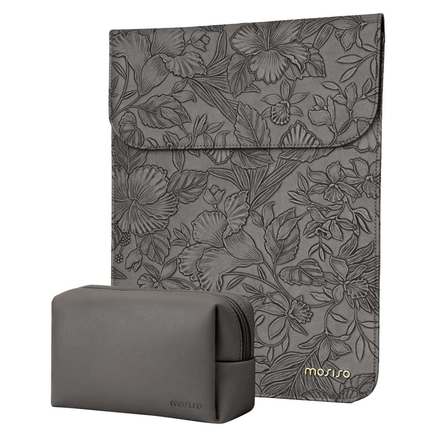 Funda para Laptop MOSISO 13" Gris PU con Bolsa Accesorios