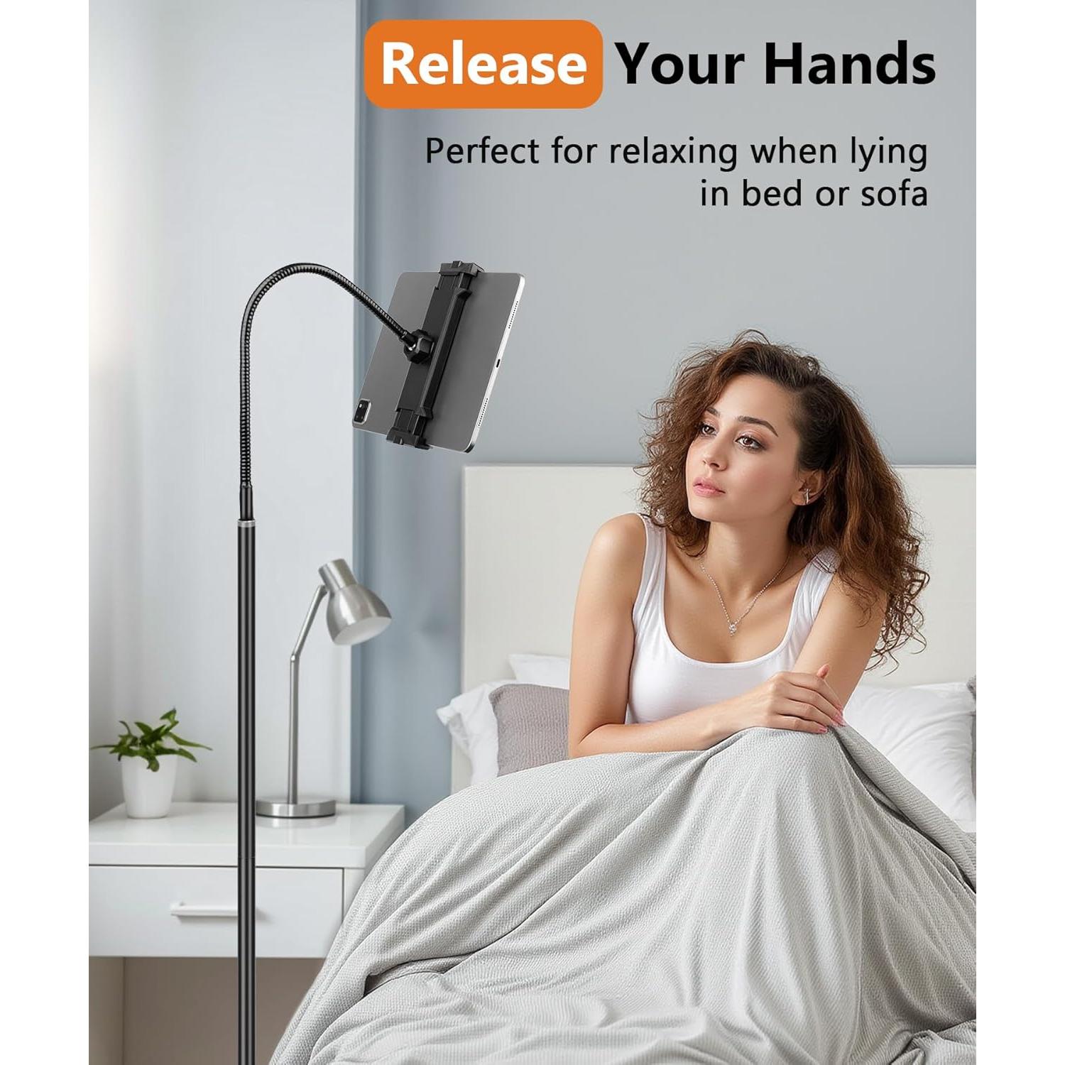 Soporte de Piso Ajustable Evekea para iPad y Tabletas 44.96-167.64 cm