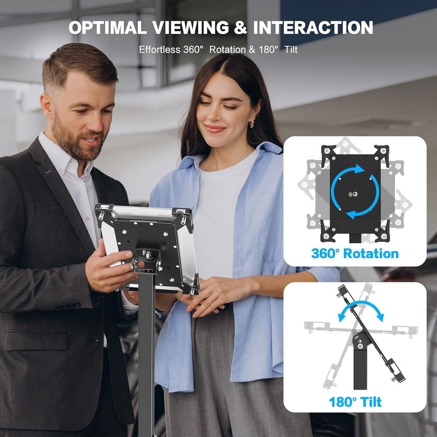 Soporte de Piso Antirrobo AboveTEK para iPad 9.7"-13" Ajustable