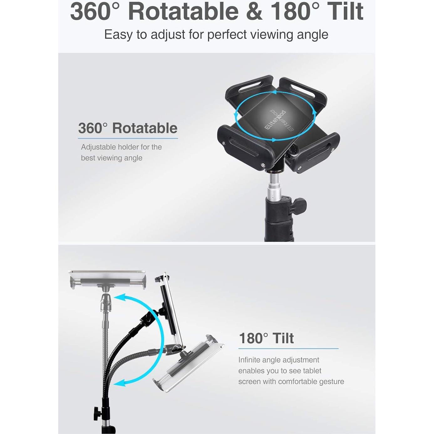 Soporte de Trípode Ajustable Elitehood para iPad y Tabletas 72"