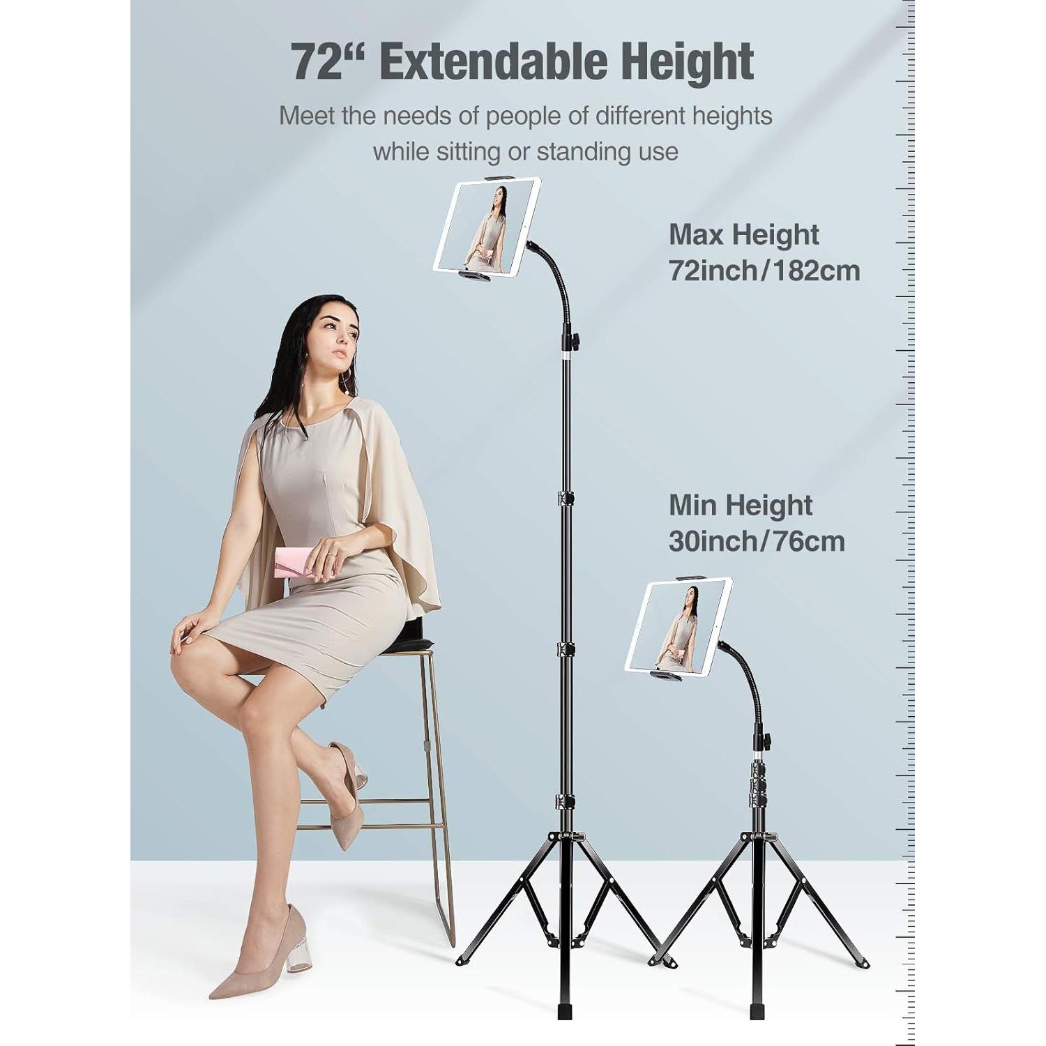 Soporte de Trípode Ajustable Elitehood para iPad y Tabletas 72"