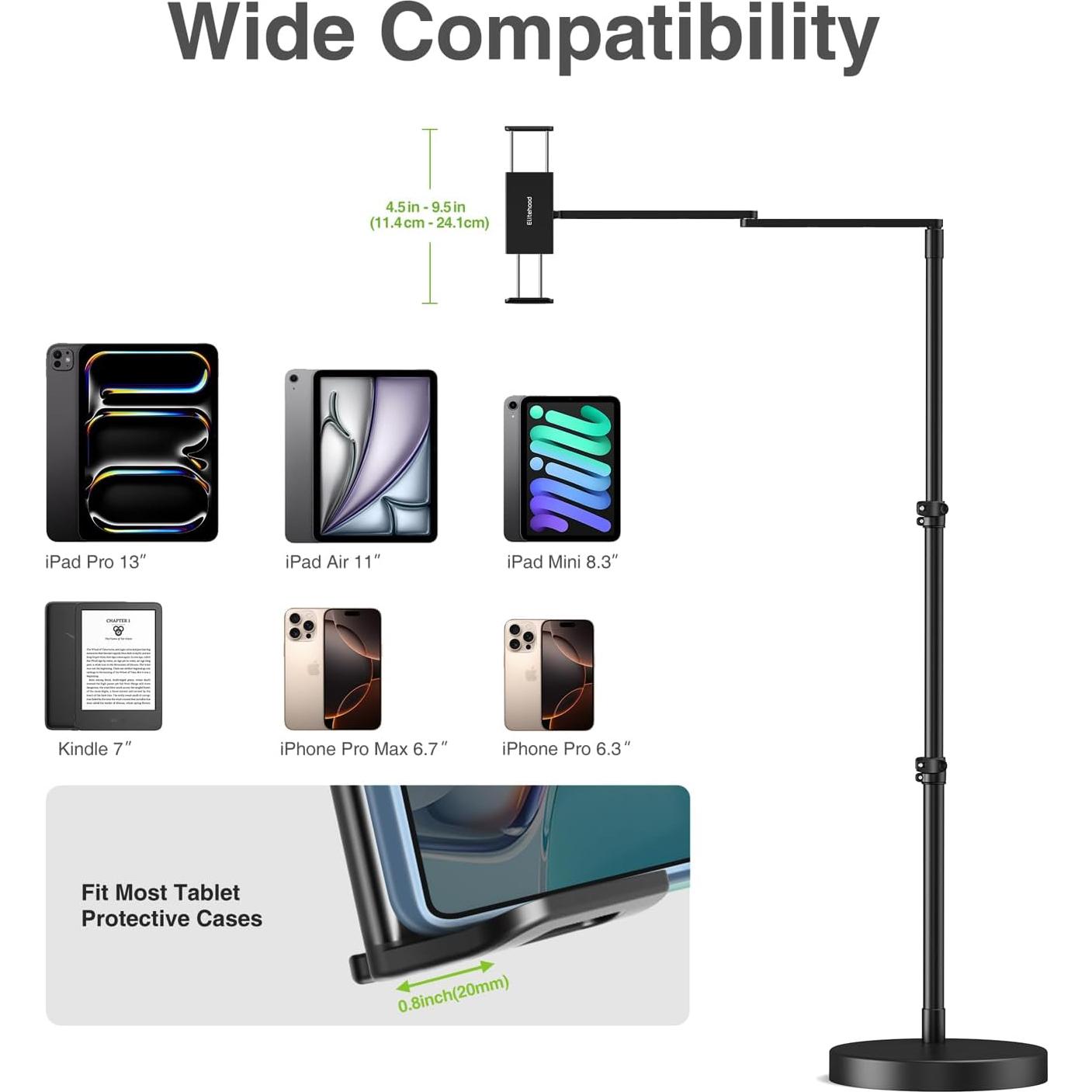 Soporte de Piso Ajustable Elitehood para iPad 60.96 cm