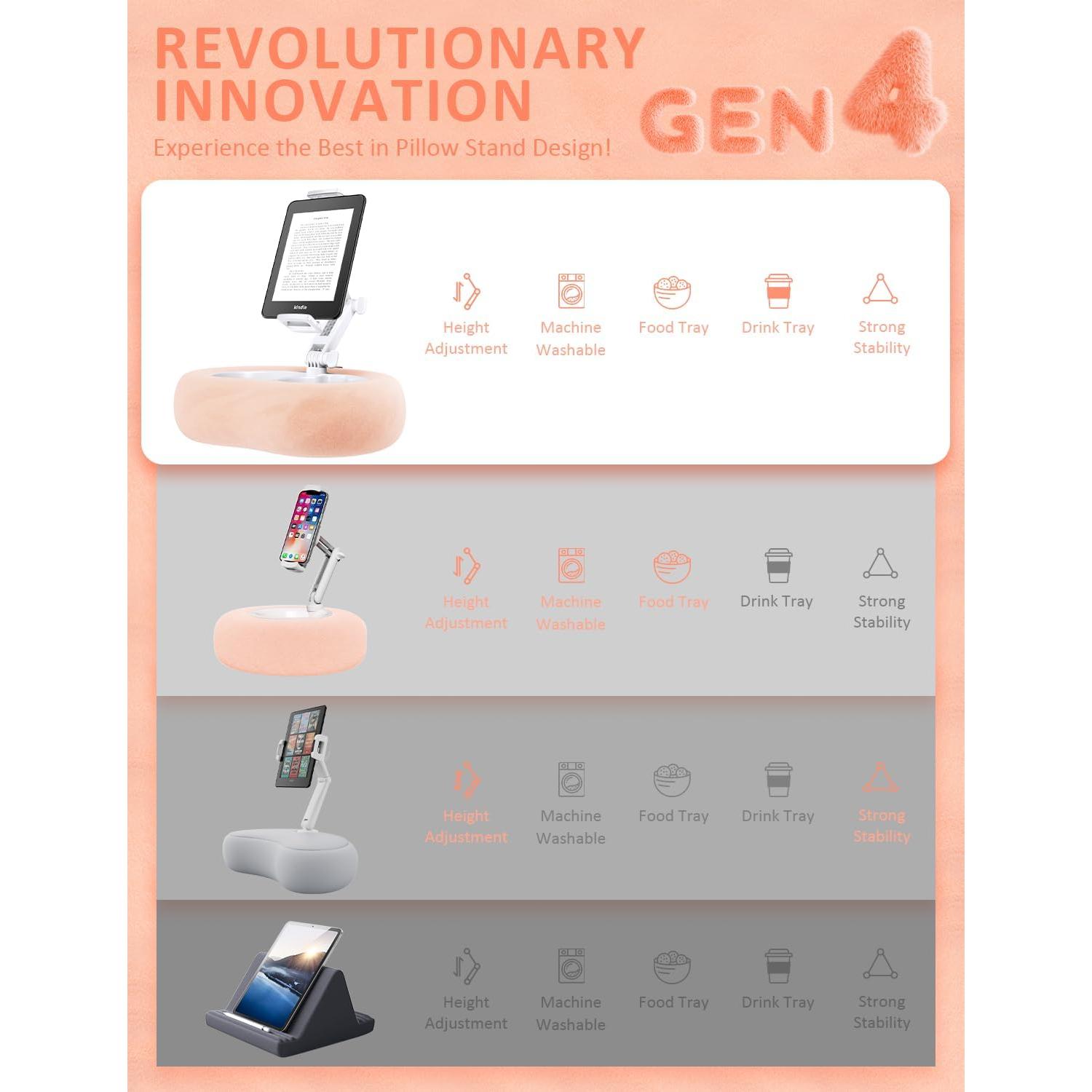 Soporte para Tablet y E-Reader Tryone BZ01 Rosa Ajustable