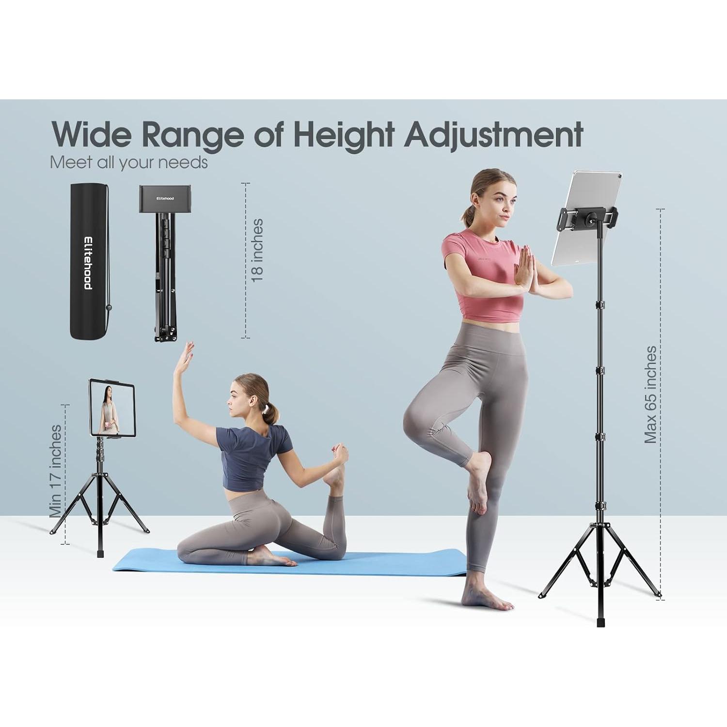 Soporte de Aluminio para iPad Elitehood 65" Ajustable Negro