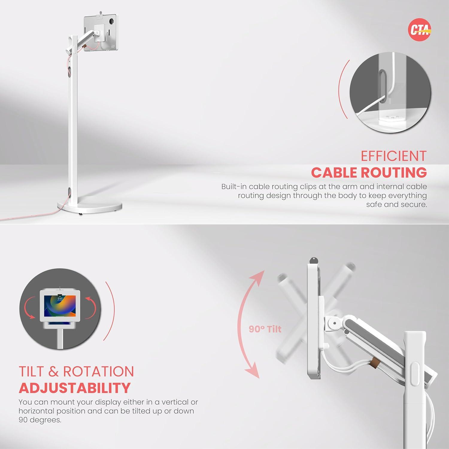 Soporte de Piso Ergonómico CTA Digital para Tabletas 9.7-11"
