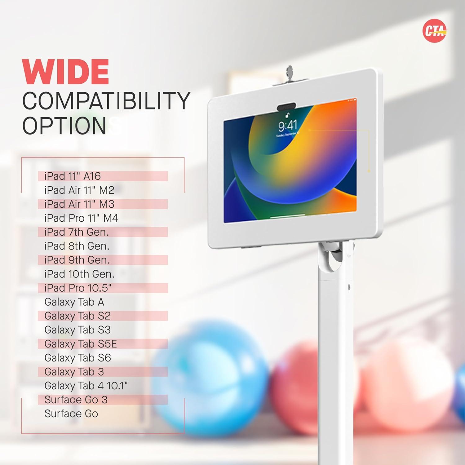 Soporte de Piso Ergonómico CTA Digital para Tabletas 9.7-11"