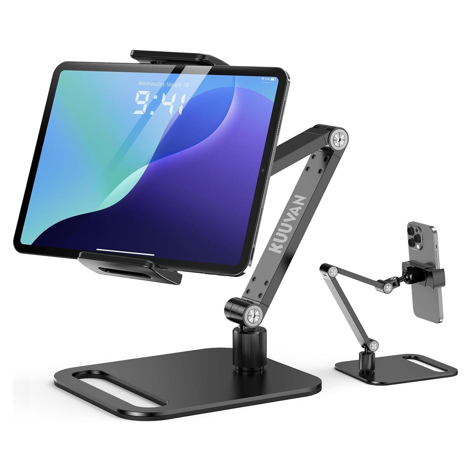 Soporte para Tablet y Monitor KUUVAN Ajustable 80-264 cm Negro