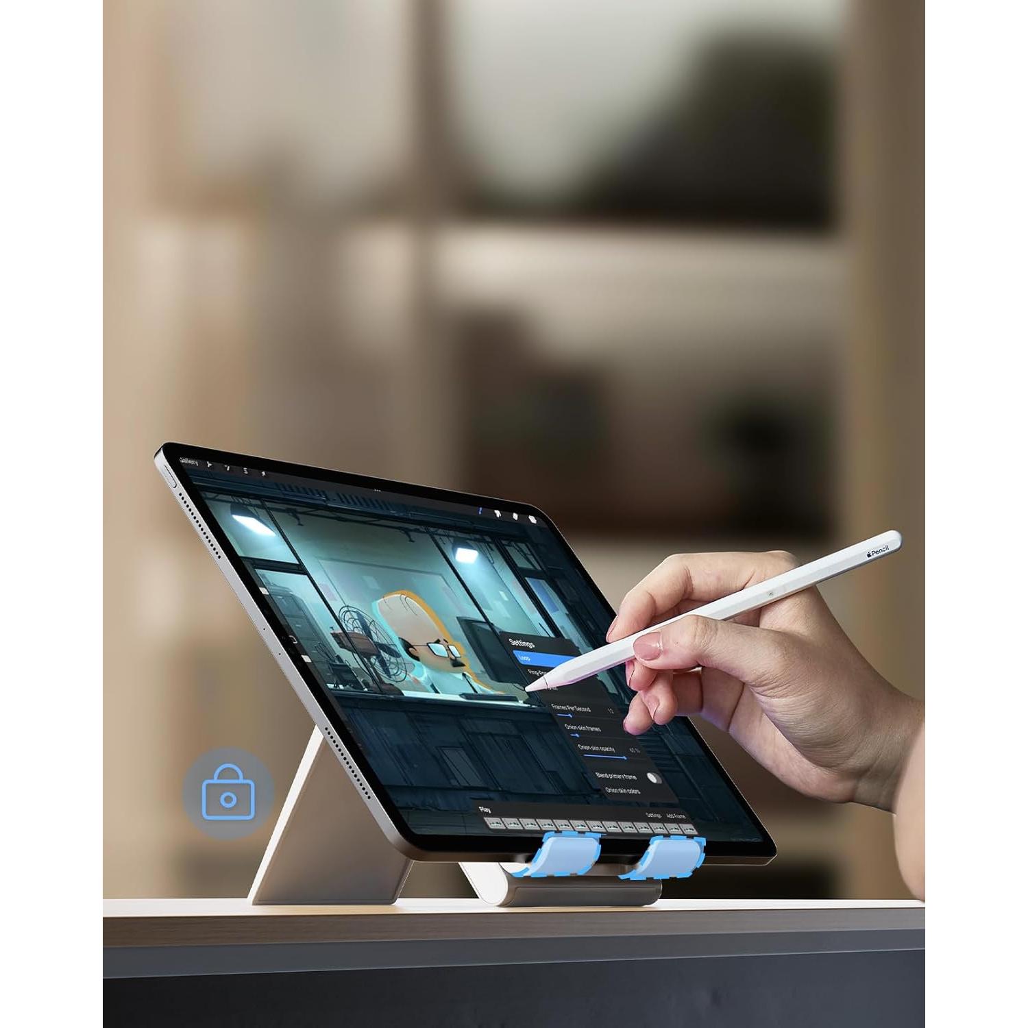 Soporte Ajustable para Tableta SAIJI S0-2 Plegable Gris 32.77 cm