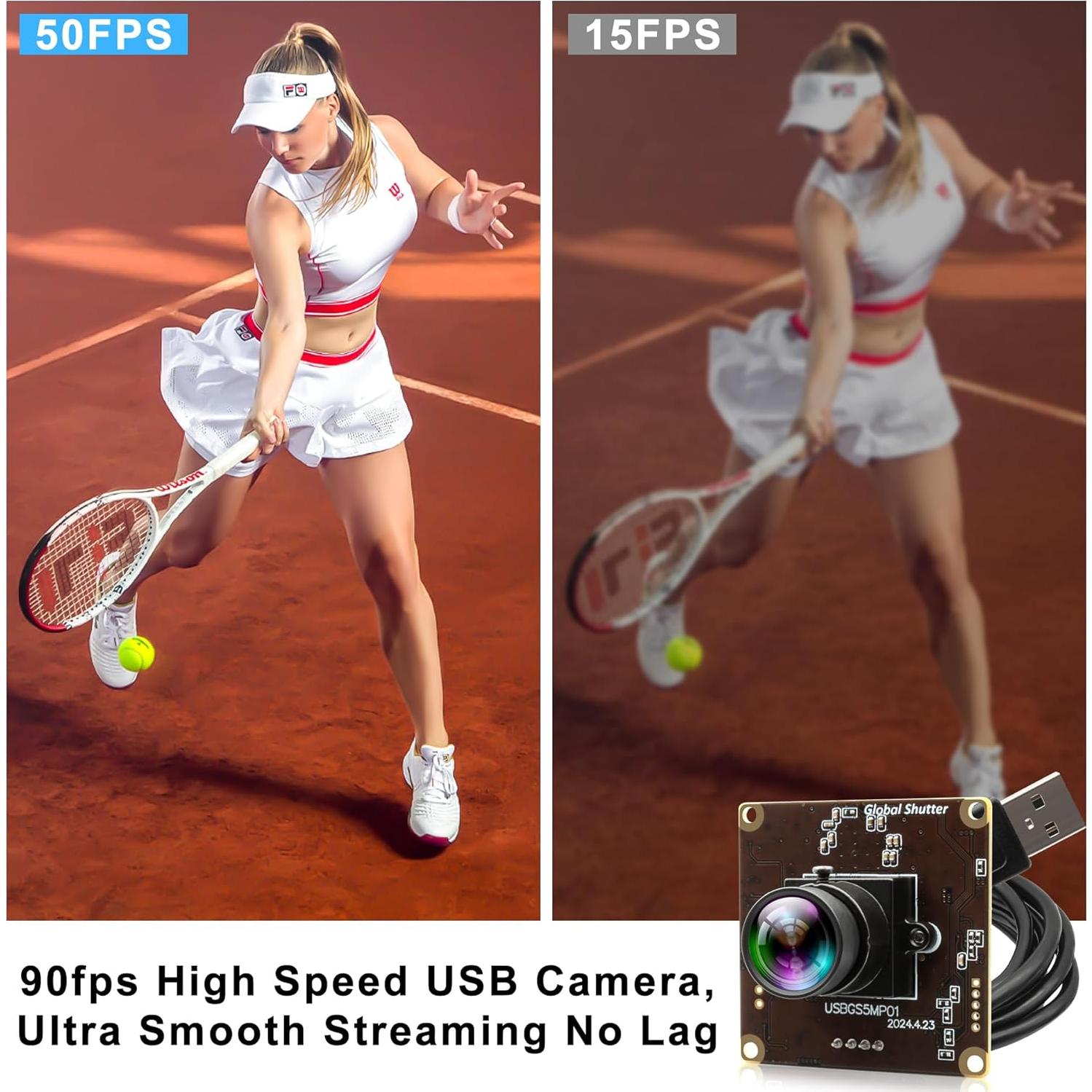 Cámara USB 5MP IFWATER 50FPS Global Sin Distorsión