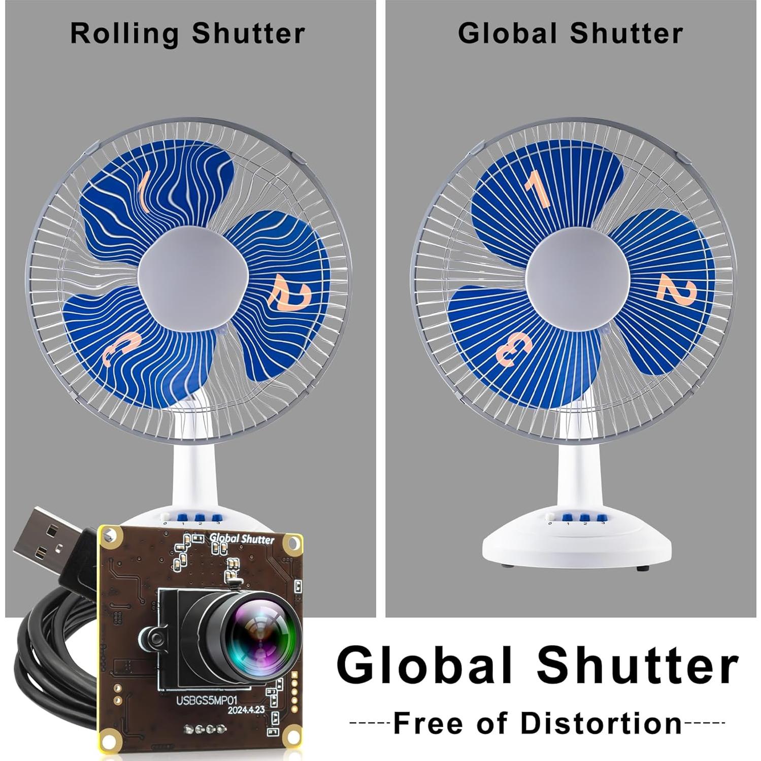 Cámara USB 5MP IFWATER 50FPS Global Sin Distorsión