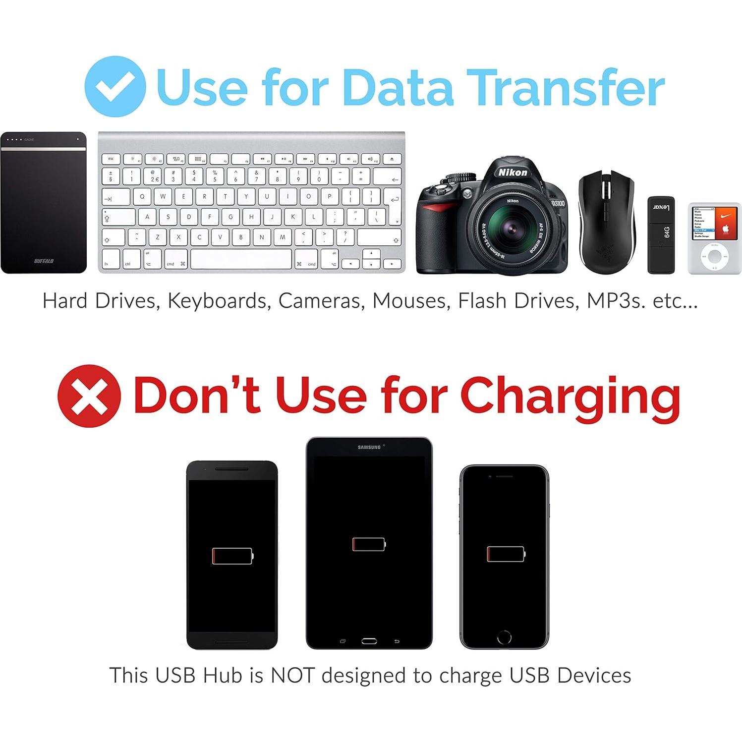 Hub USB 3.0 Sabrent HB-UM43 de 4 Puertos con Interruptores