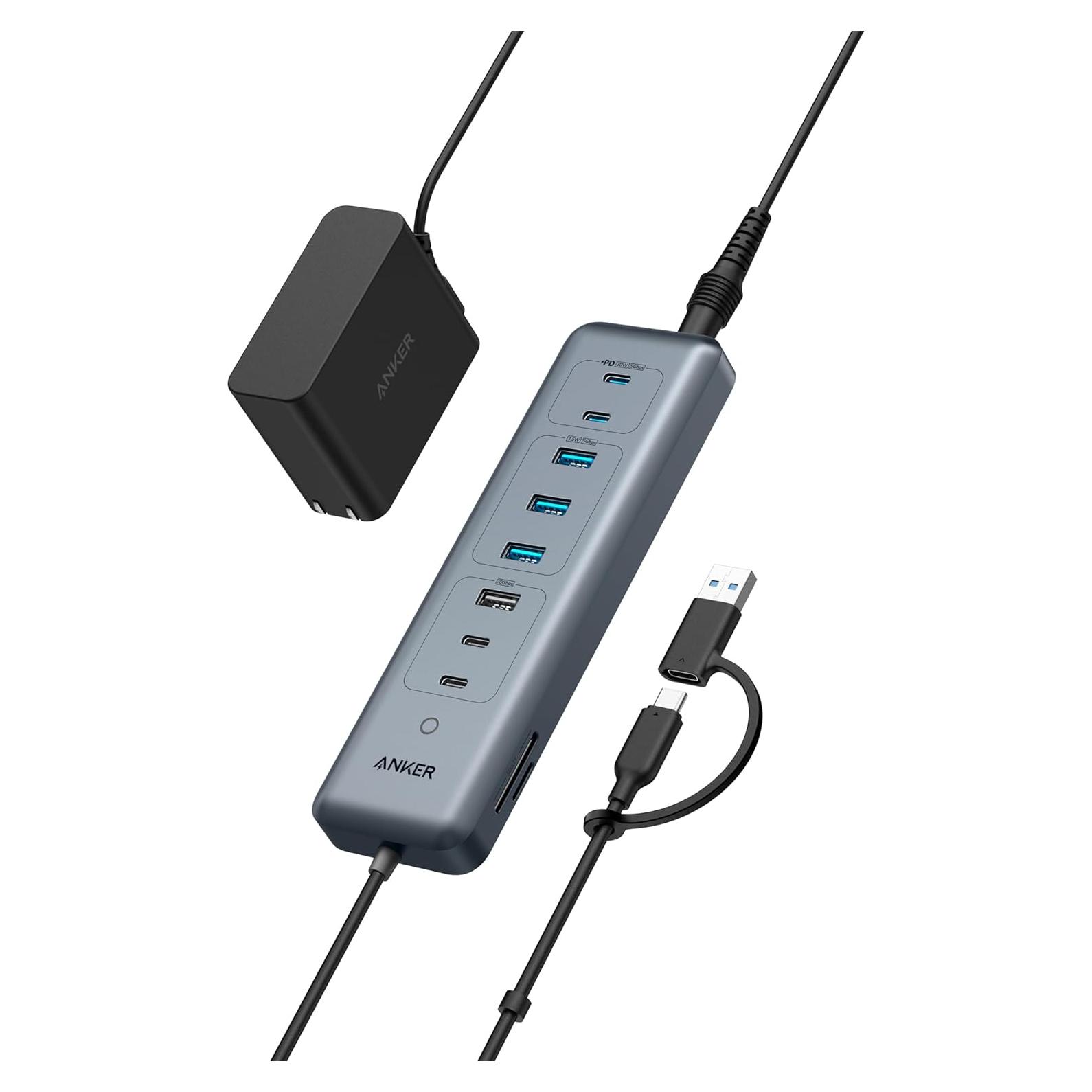 Hub USB-C Anker 11-en-1 10Gbps con 4 Puertos USB-A y USB-C