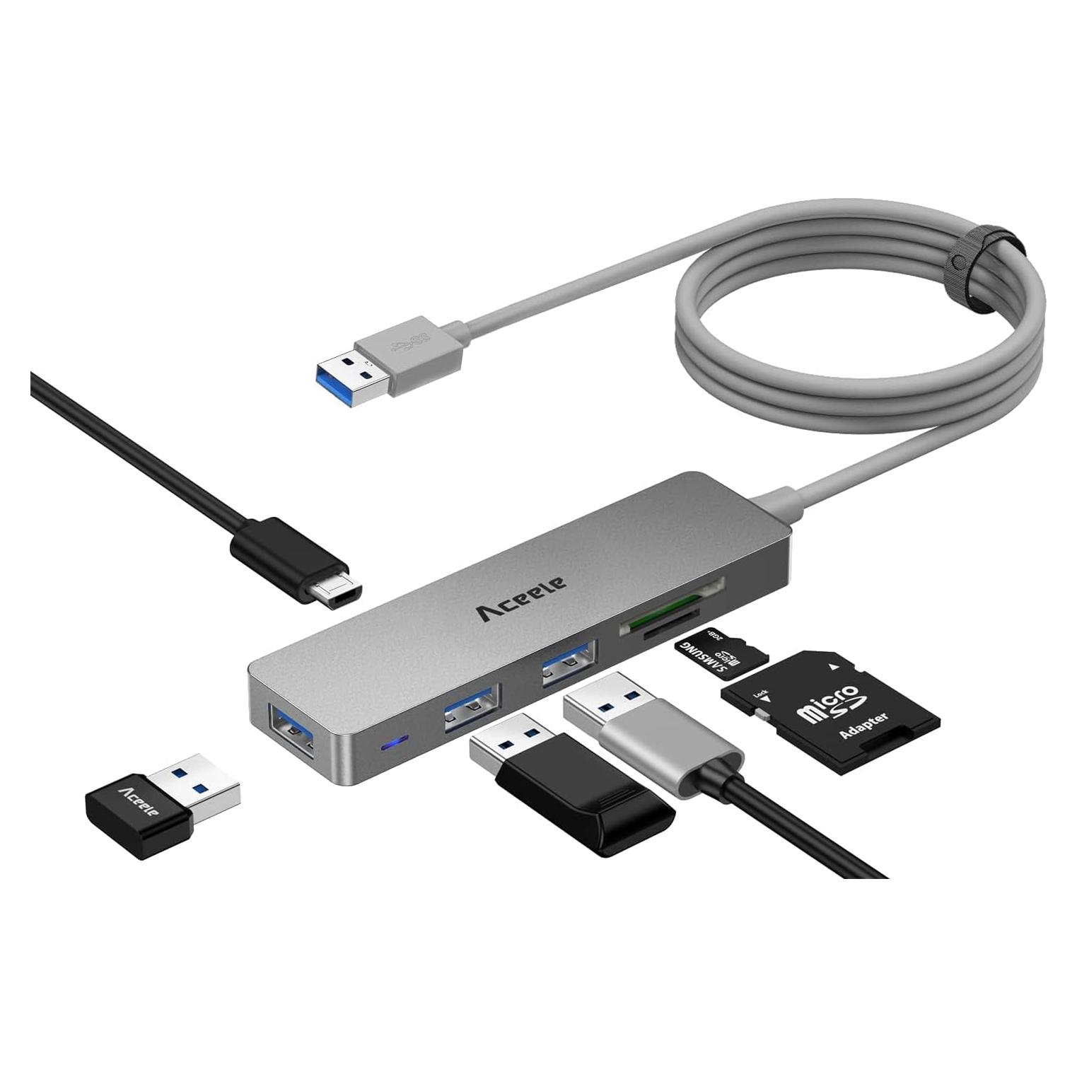 Hub USB 3.0 Aceele AC-T29 6 en 1 con Cable 1.2m