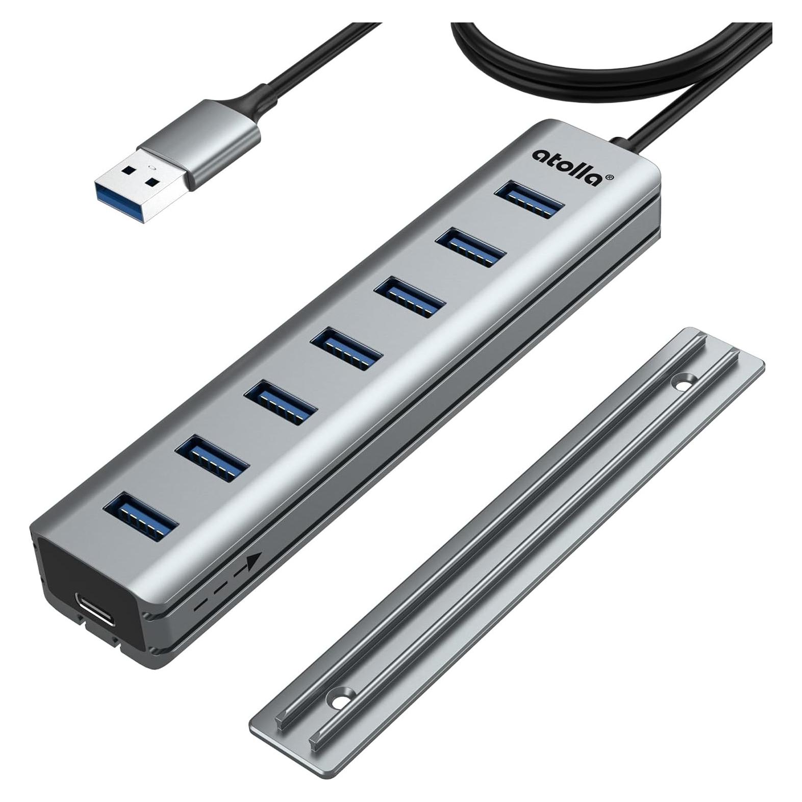 Hub USB 3.0 Ruiwei de 7 Puertos con Riel Deslizante