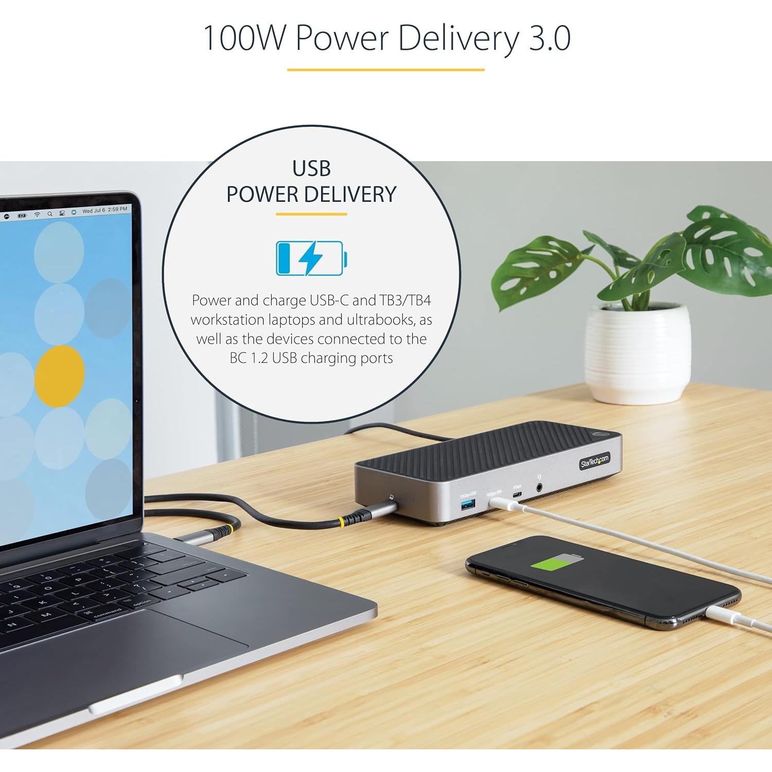 Dock USB-C Triple Monitor 4K StarTech.com para Mac y Windows