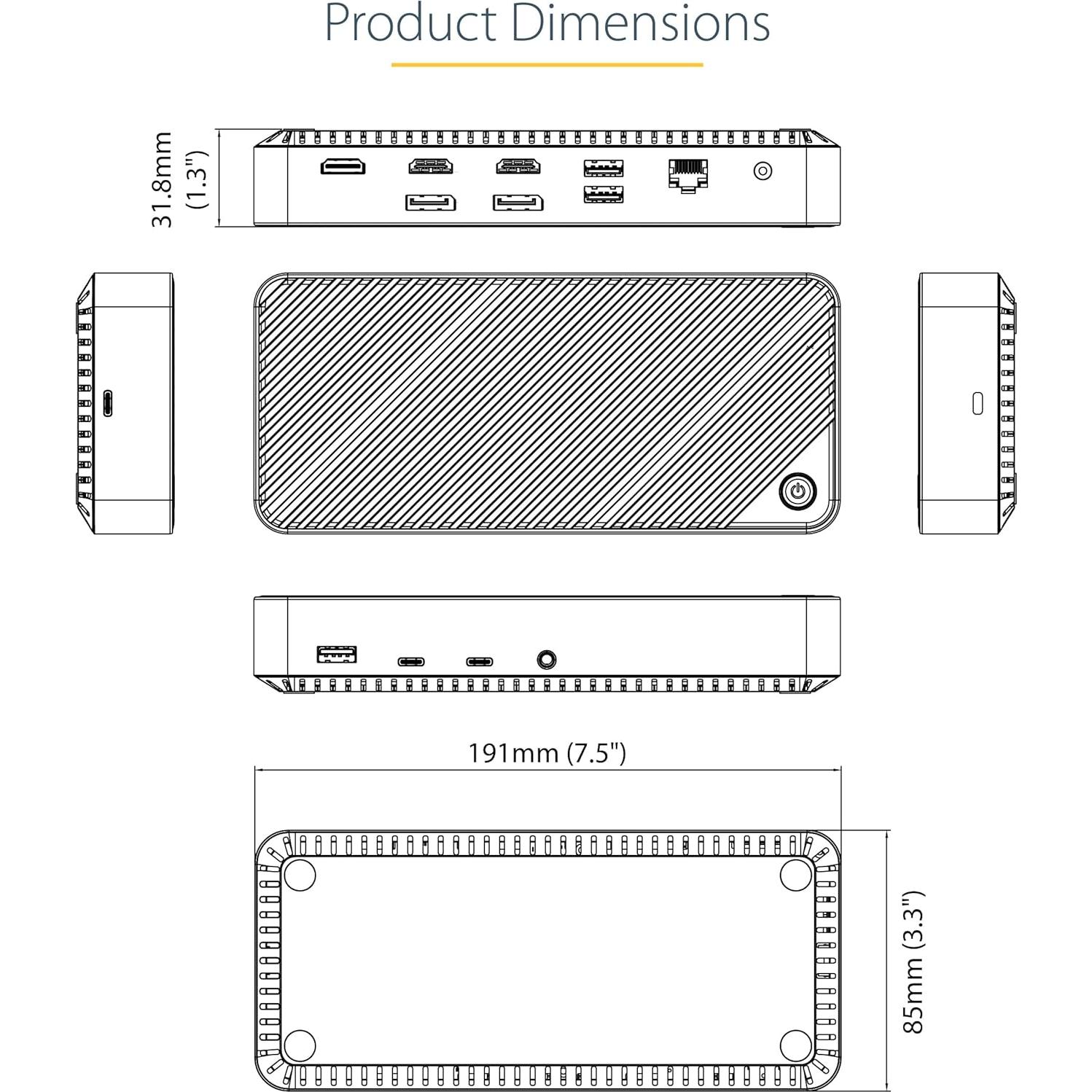 Dock USB-C Triple Monitor 4K StarTech.com para Mac y Windows