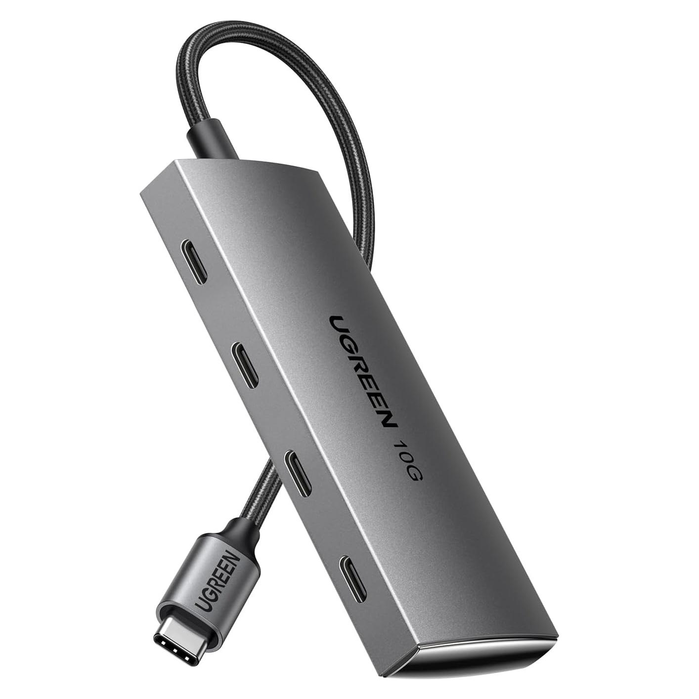 Hub USB C UGREEN 4 Puertos 10Gbps Adaptador Multiport