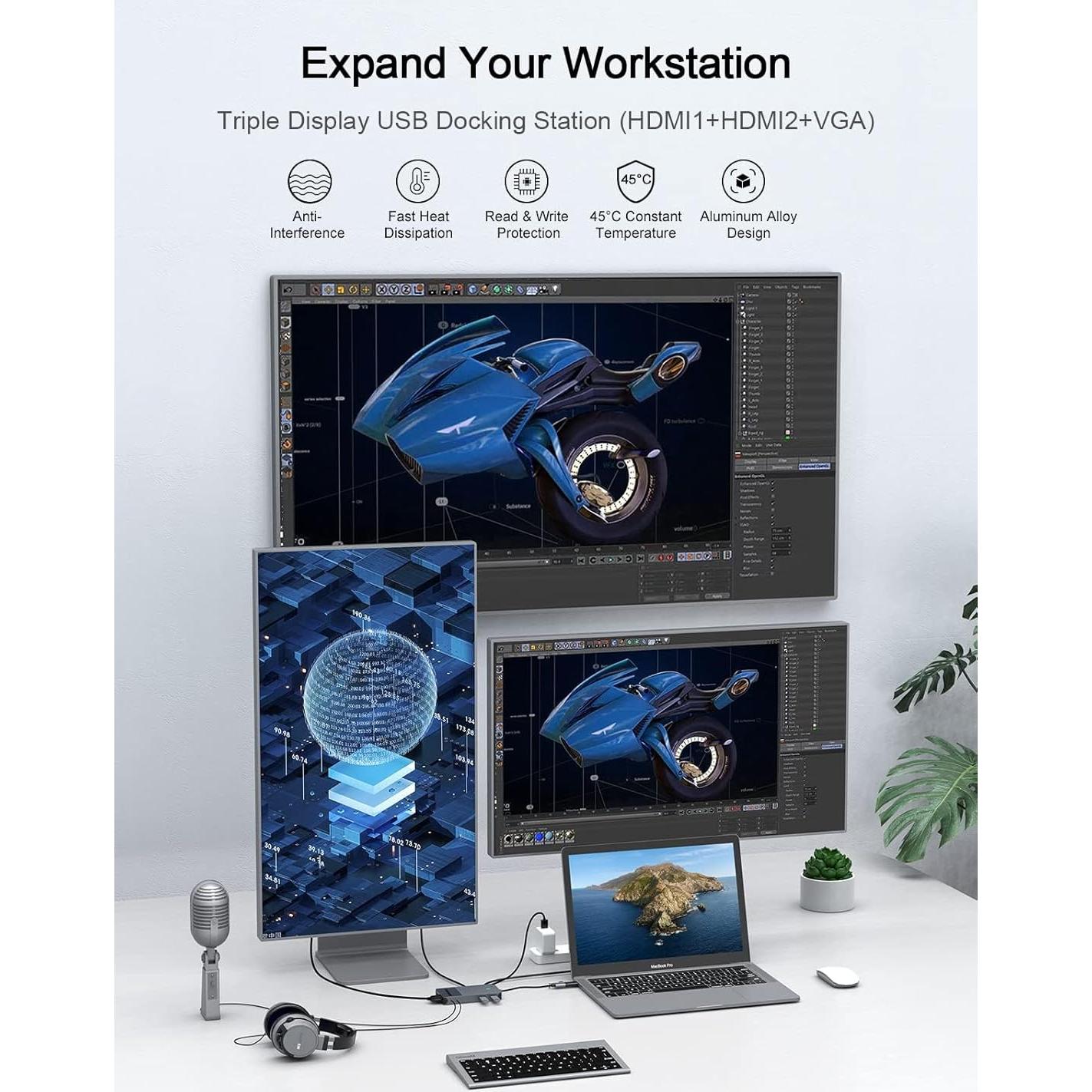 Estación de Acoplamiento USB 3.0 QGeeM D3900 para Laptop