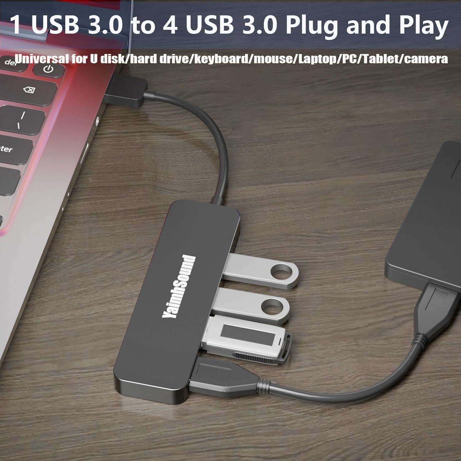 Hub USB 4 Puertos 3.0 YaimhSound para Laptop y PC