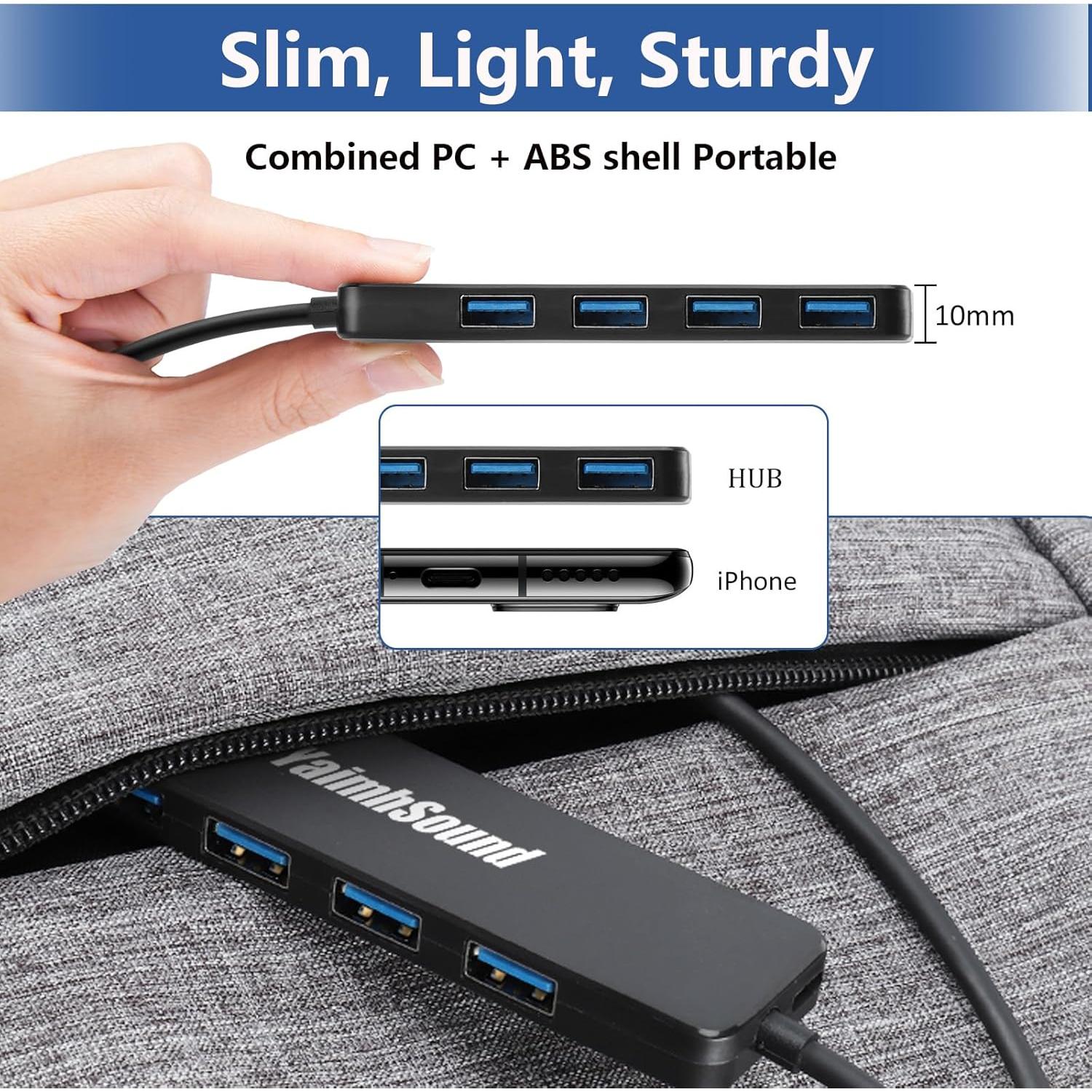 Hub USB 4 Puertos 3.0 YaimhSound para Laptop y PC