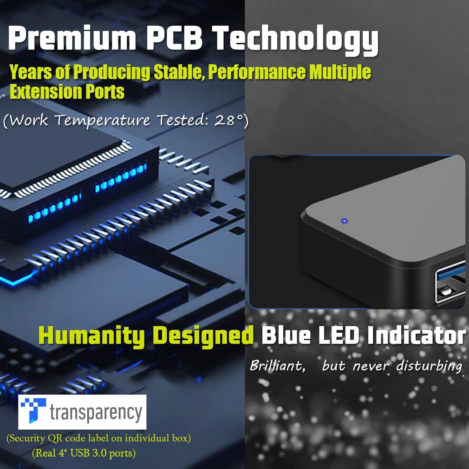Hub USB 4 Puertos 3.0 YaimhSound para Laptop y PC