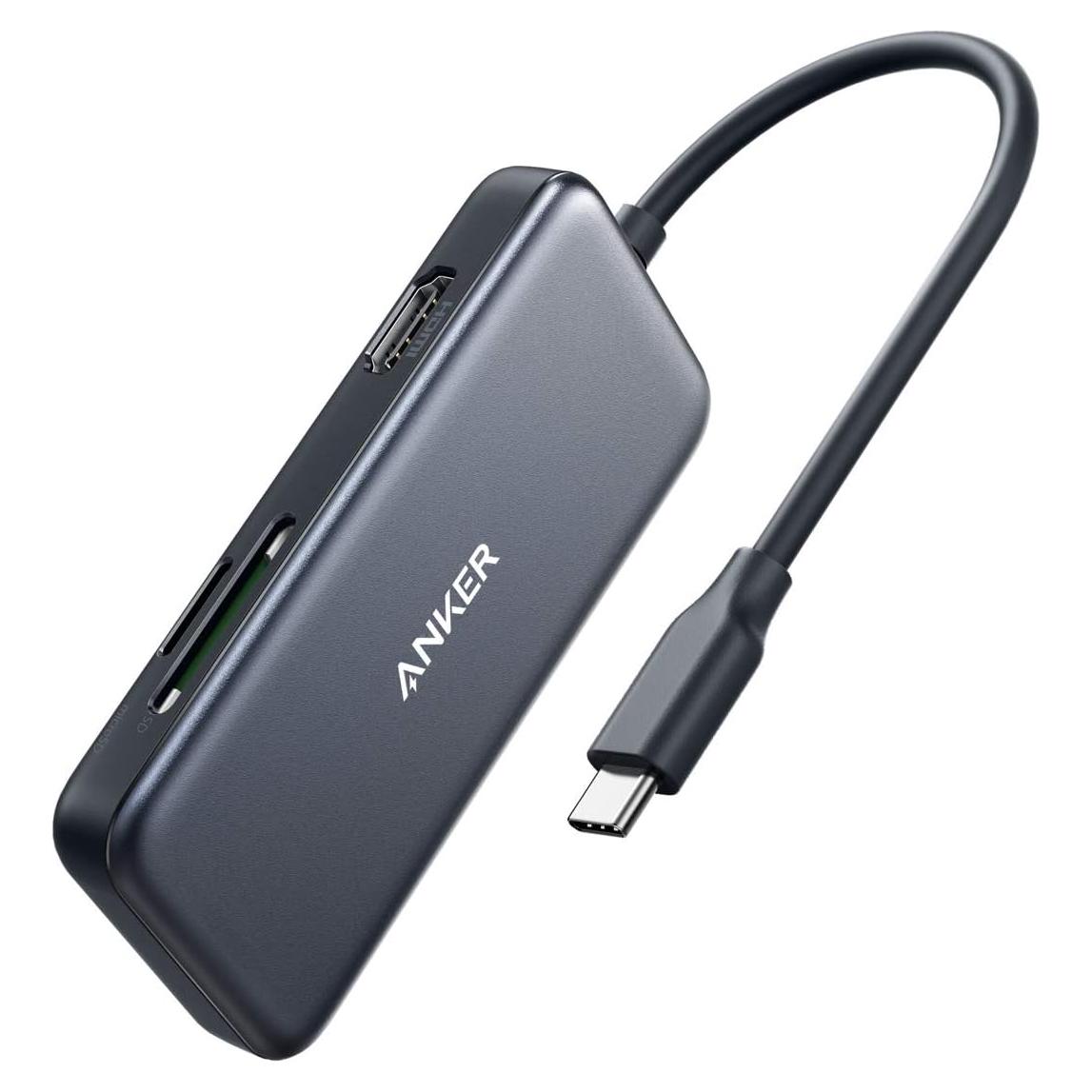 Hub USB-C Anker 5-en-1 con HDMI 4K y 2 Puertos USB 3.0