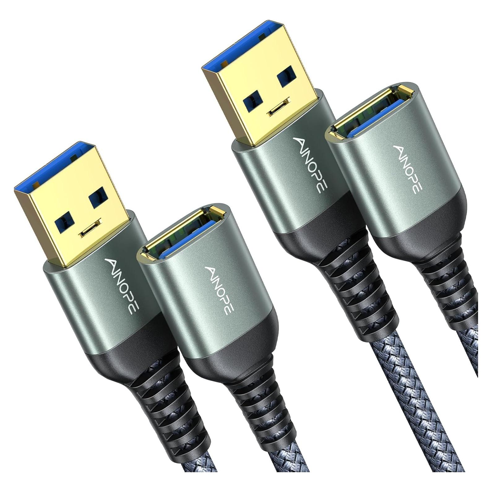 Cable de Extensión USB 3.0 AINOPE 2x1m Alta Velocidad