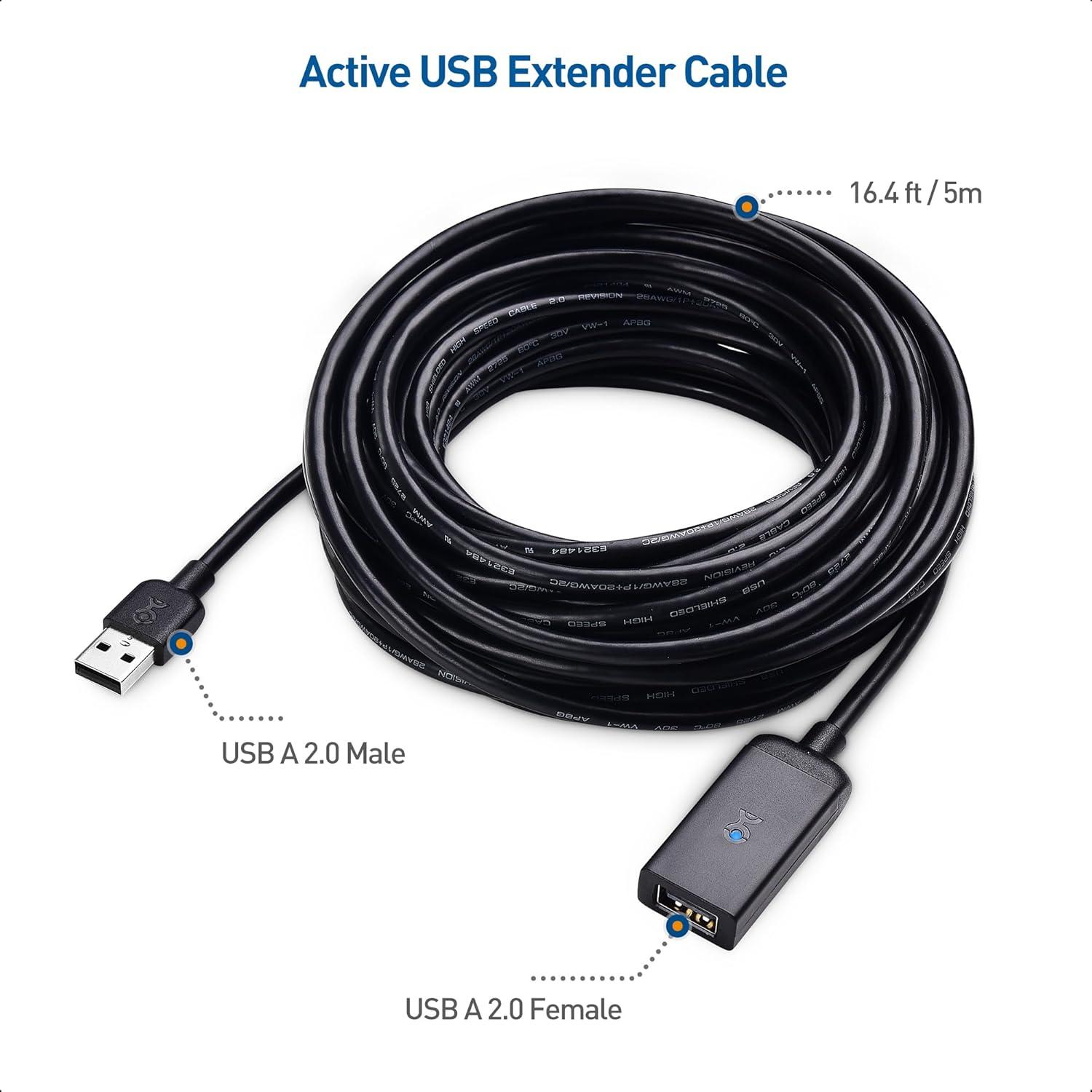 Cable Extensión USB Activo 5m Cable Matters Macho a Hembra